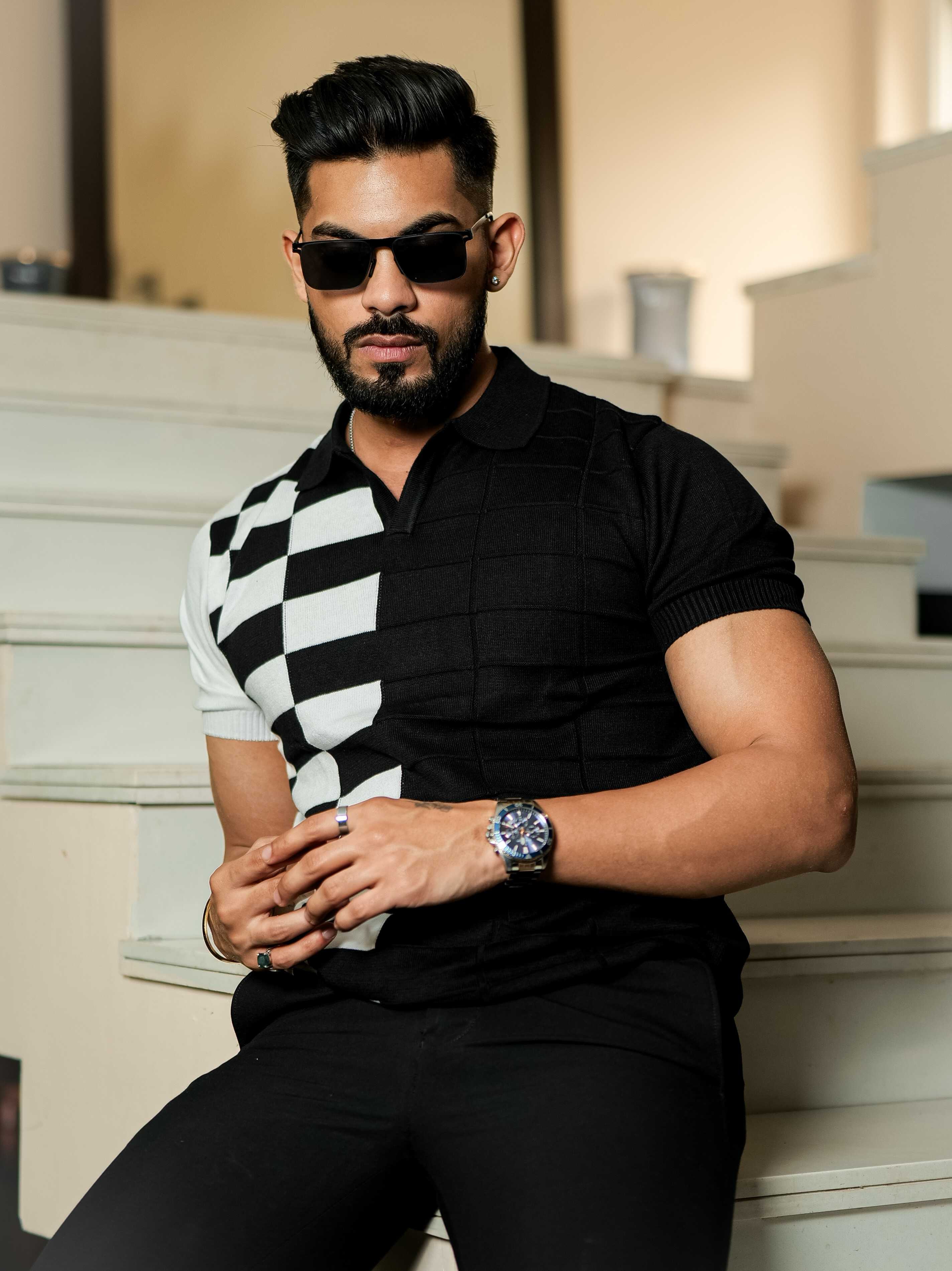 Black Cotton Half Sleeve Premium T Shirt - Image 7