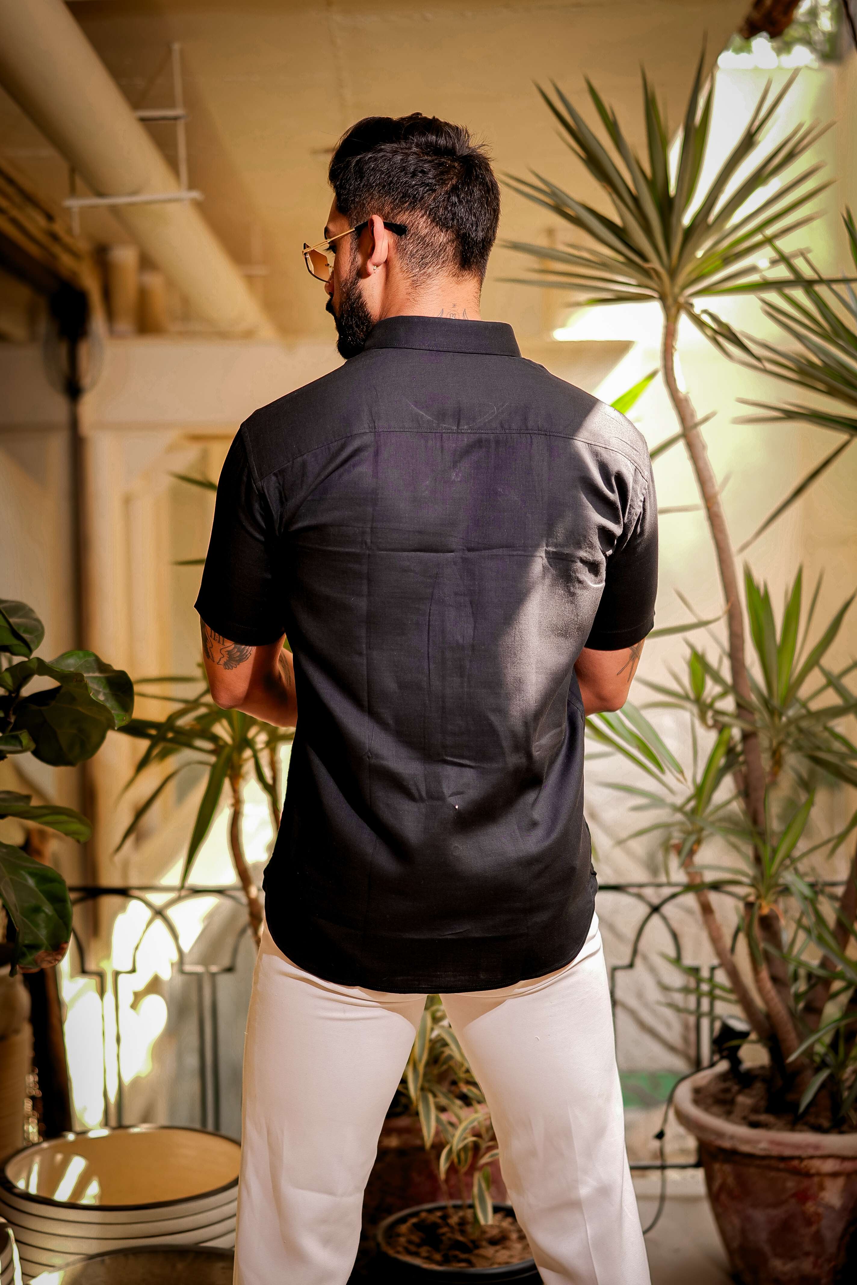 Black Luxury Formal linen Cotton Shirt For Men's - Image 4