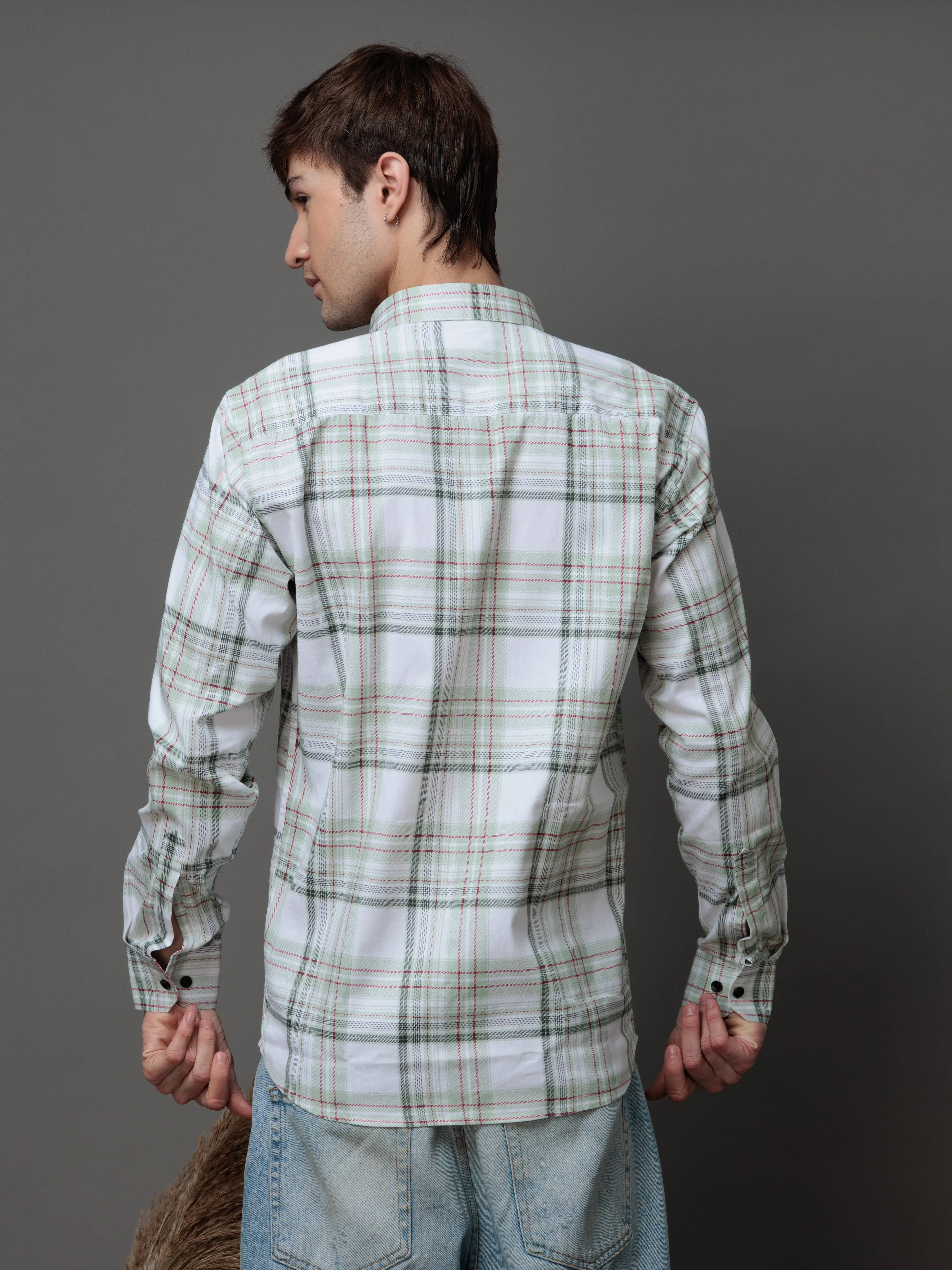WHITE BOX PRINT SHIRTS FOR MENS - Image 8