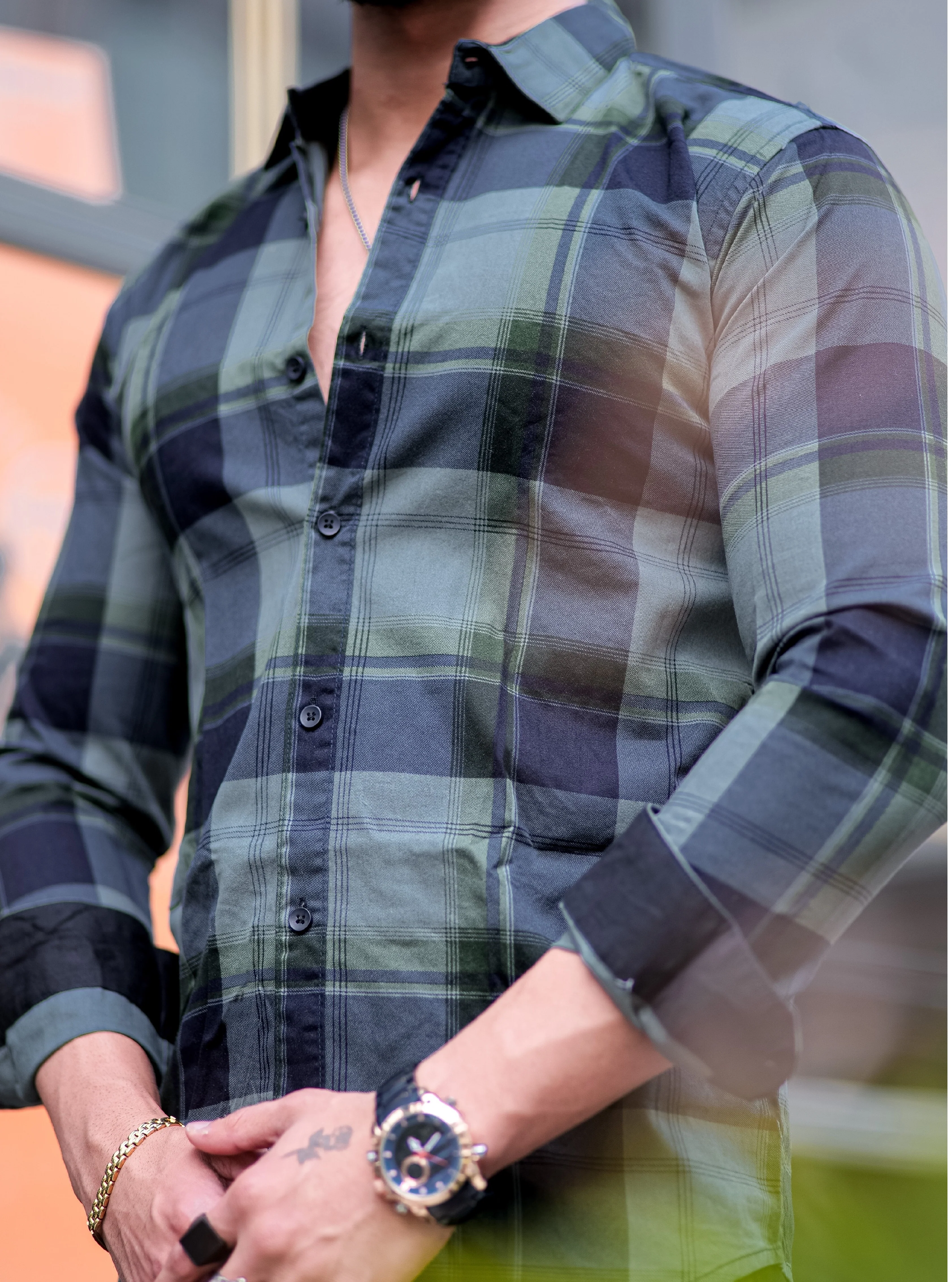 Gordons Green Checkered Cotton Shirt - Image 3
