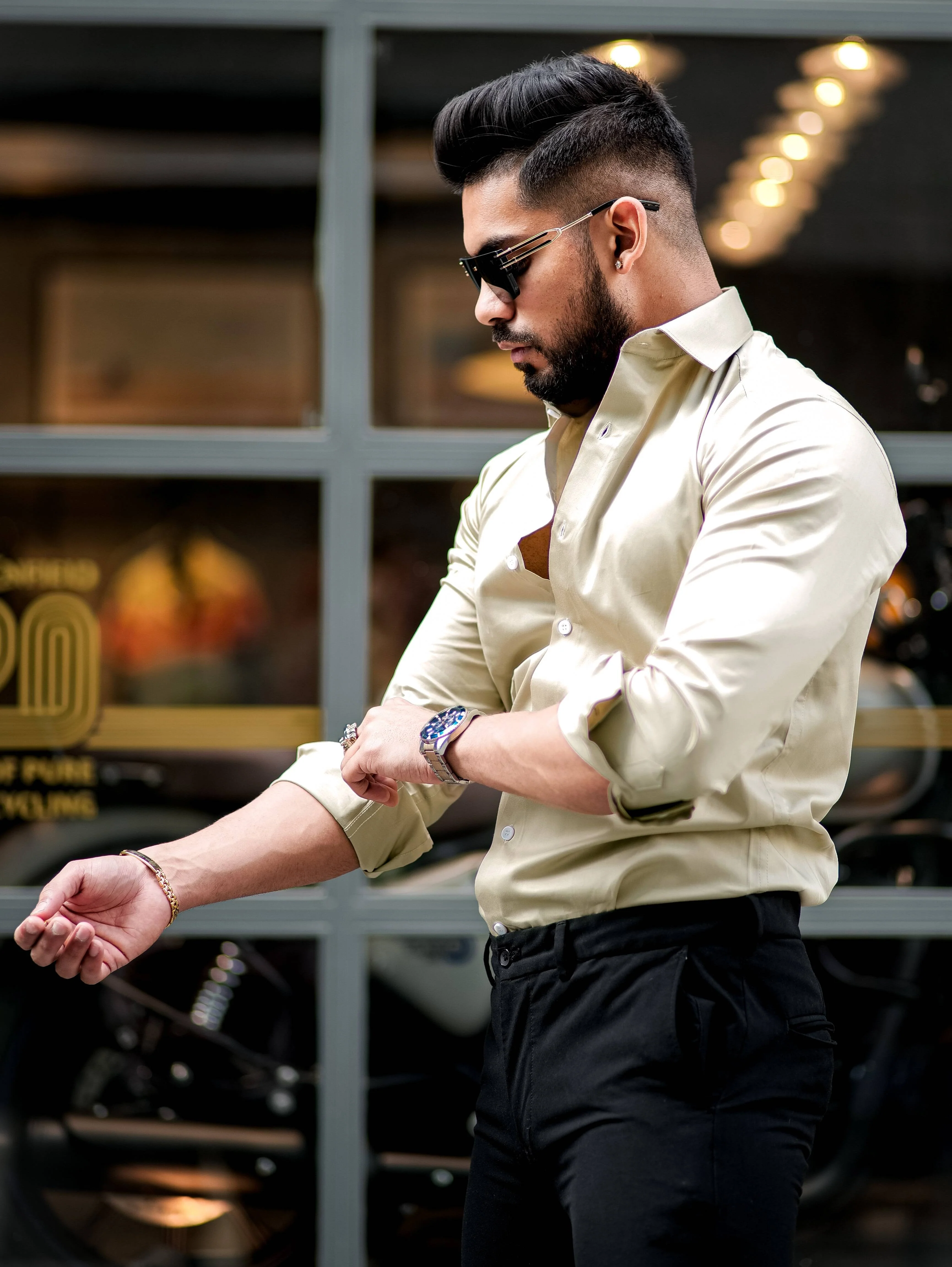 Formy Ash Formal Luxury Satin Cotton Shirt For Men's - Image 4