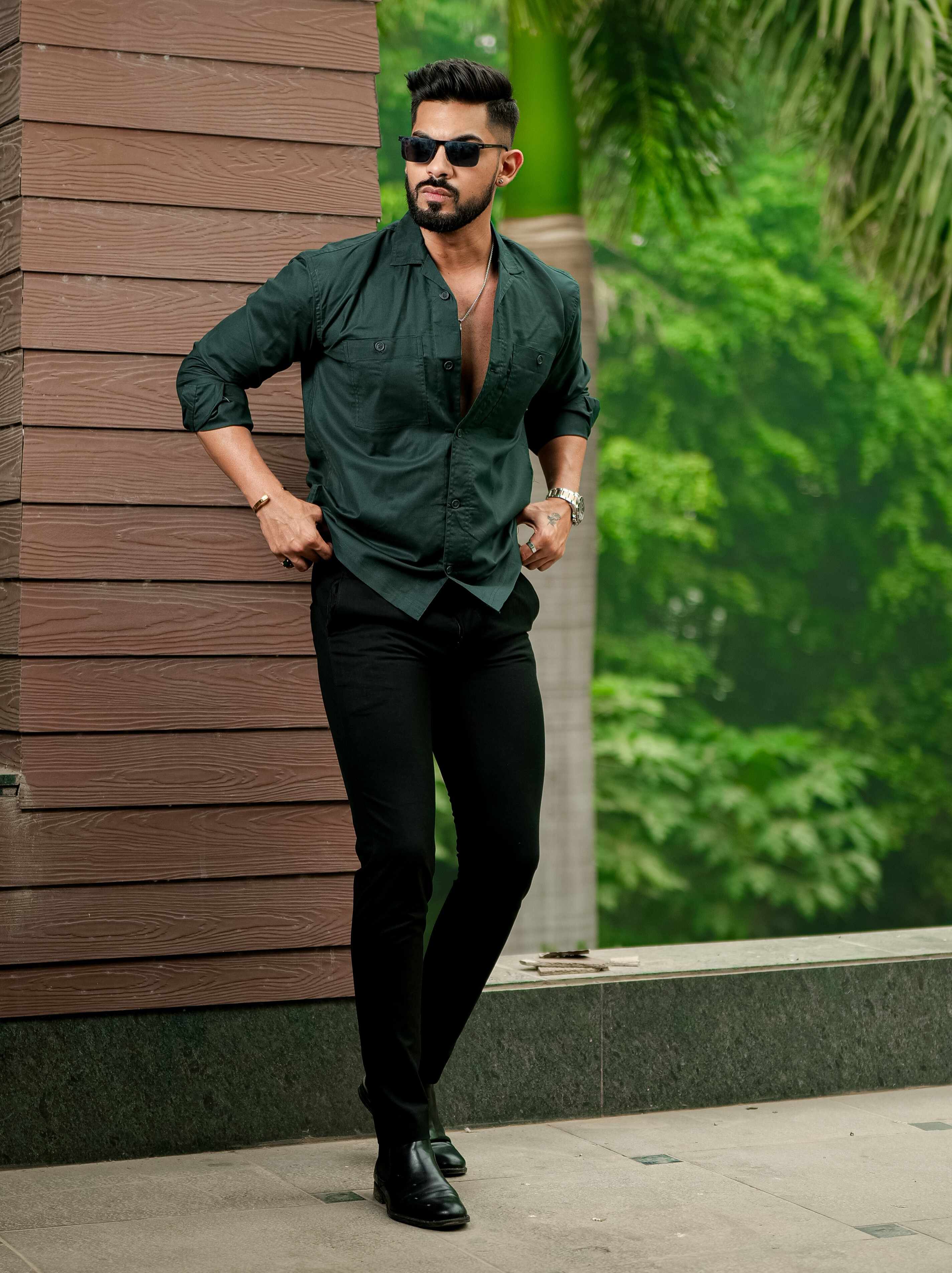 Green Oxford Cotton Over Shirt - Image 4