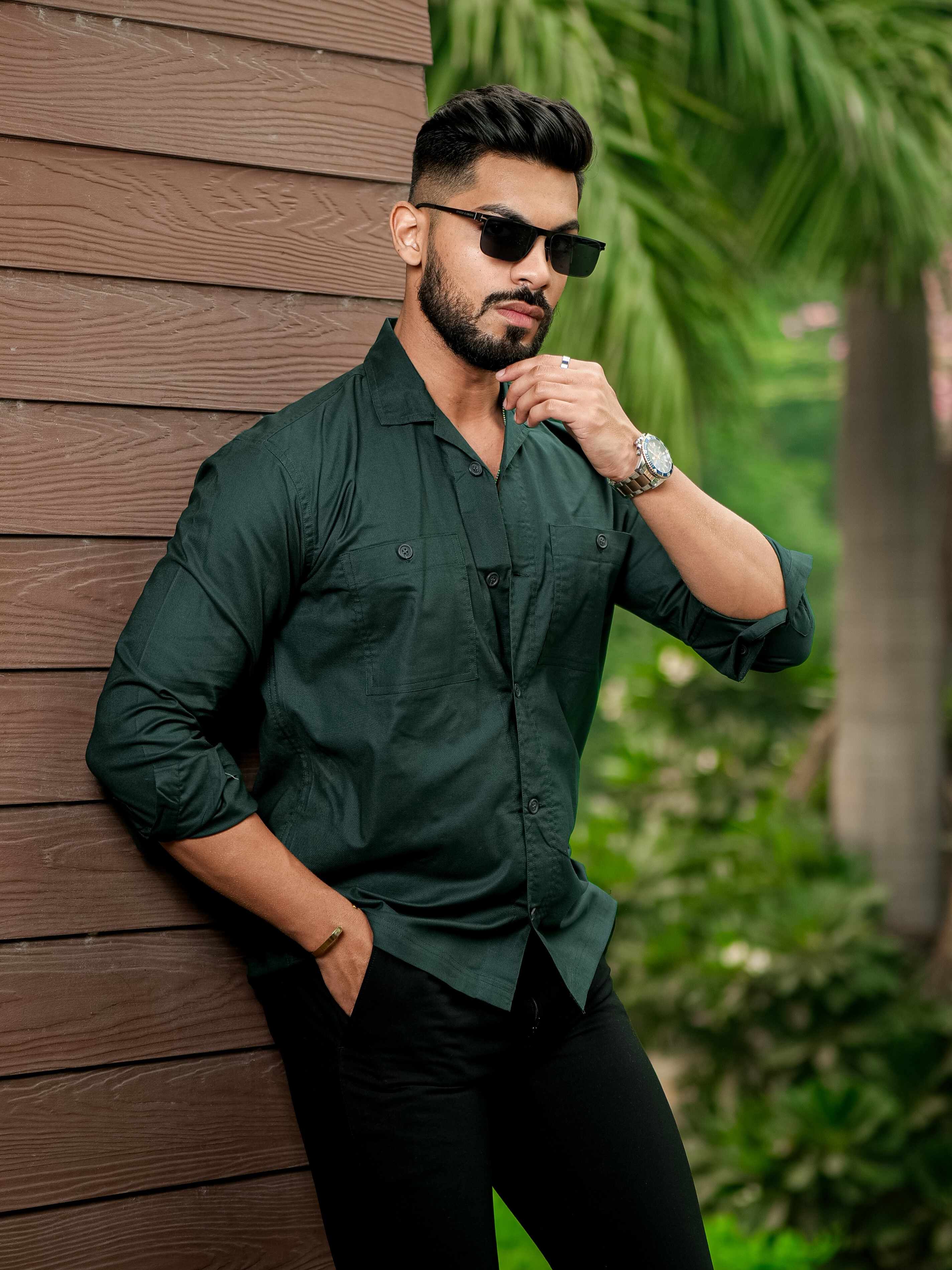 Green Oxford Cotton Over Shirt - Image 6