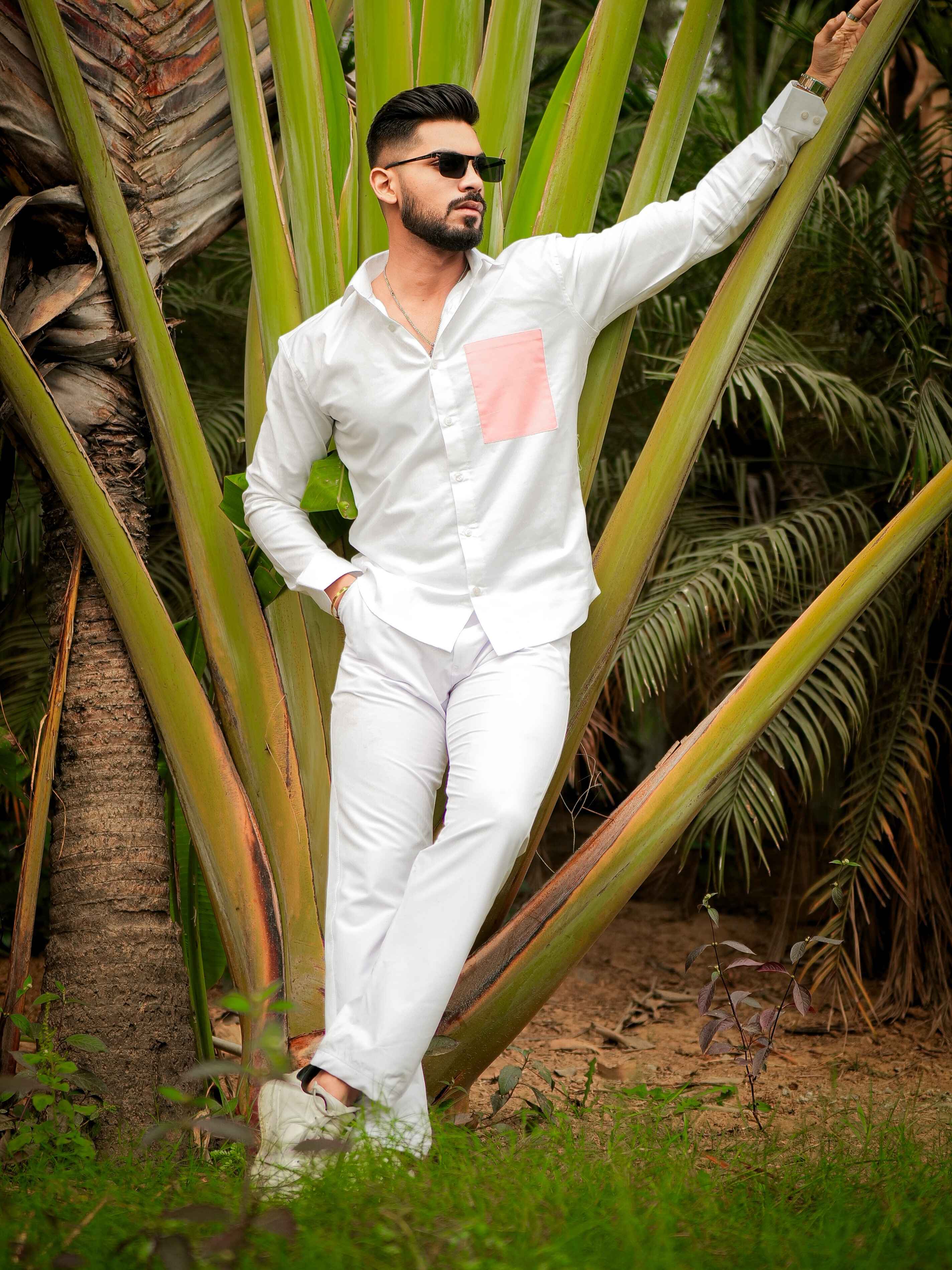 White Oxford Cotton Designer Shirt - Image 3