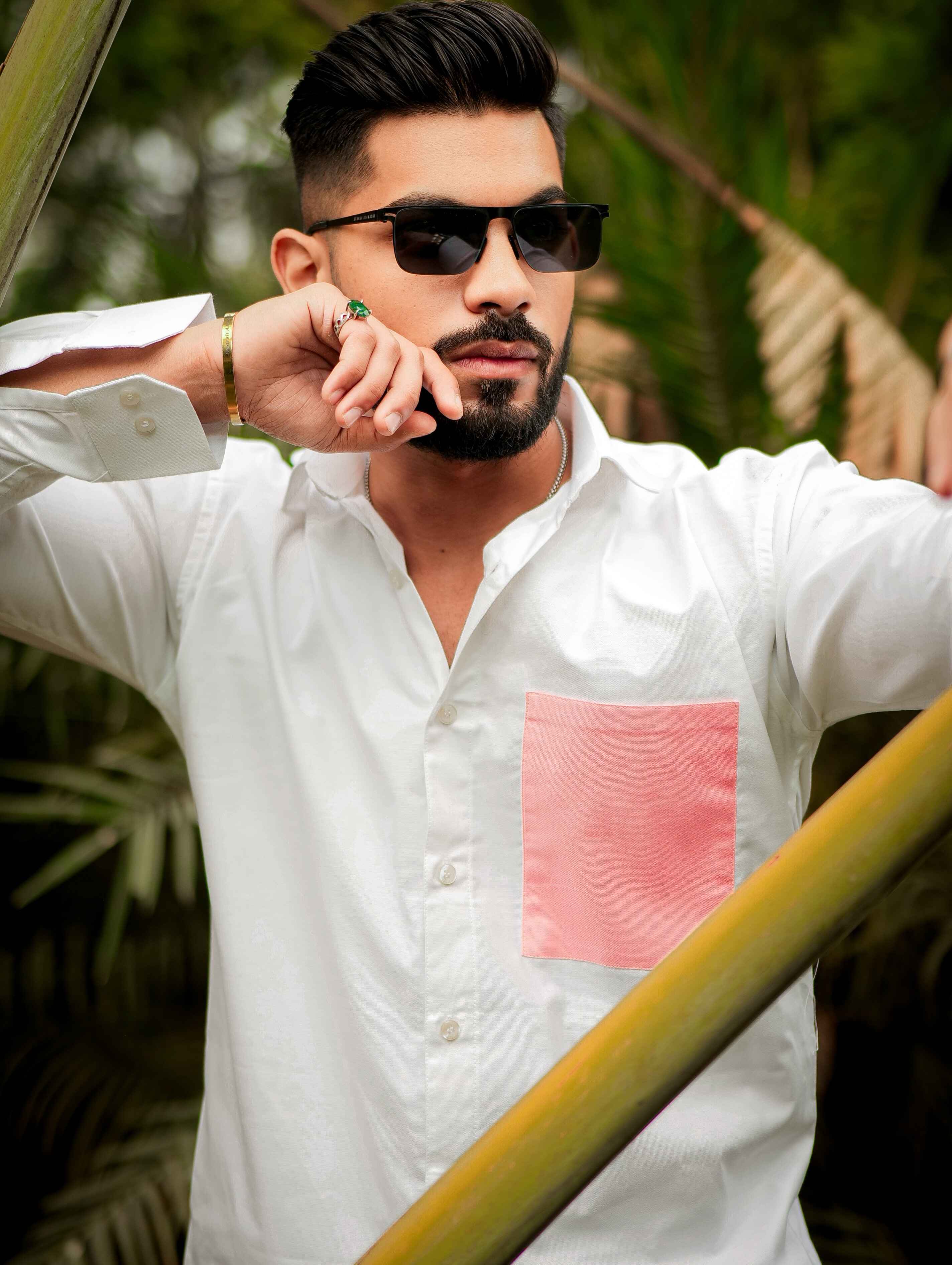 White Oxford Cotton Designer Shirt - Image 4