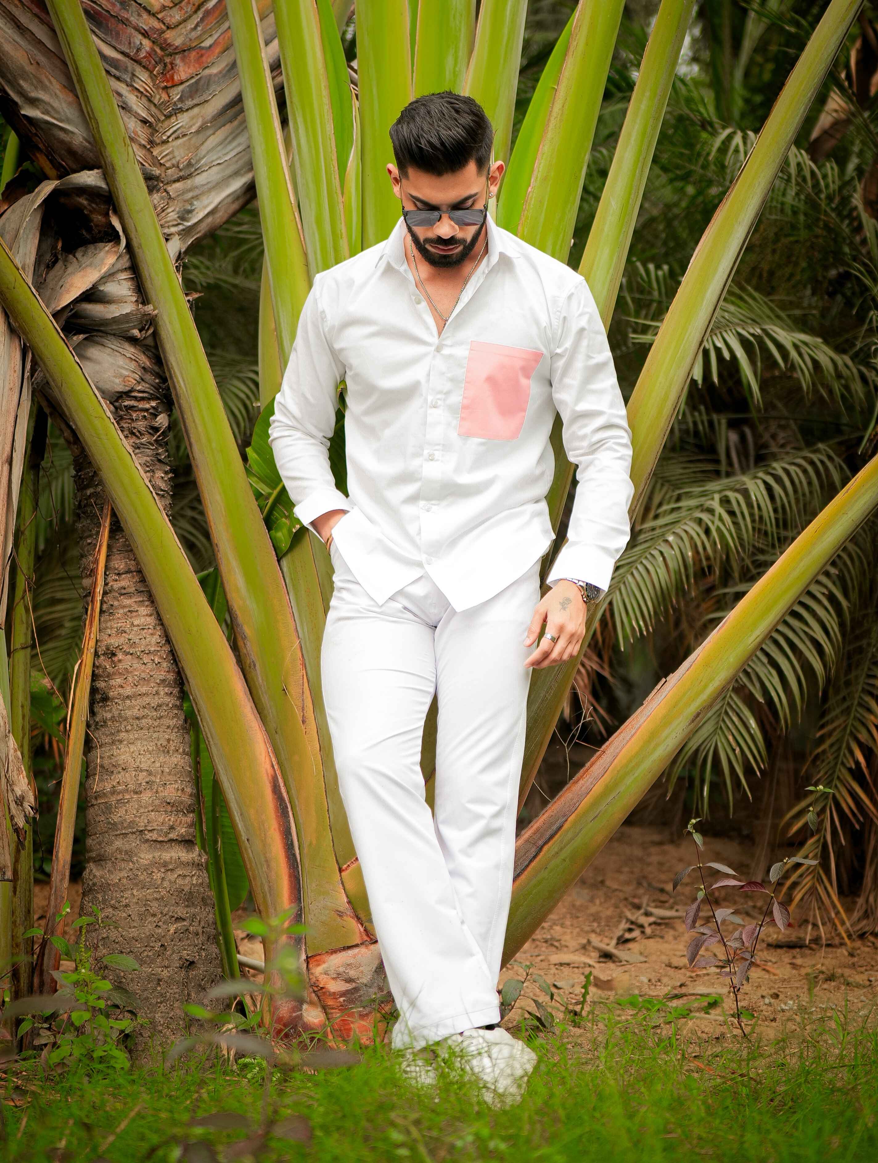 White Oxford Cotton Designer Shirt - Image 6