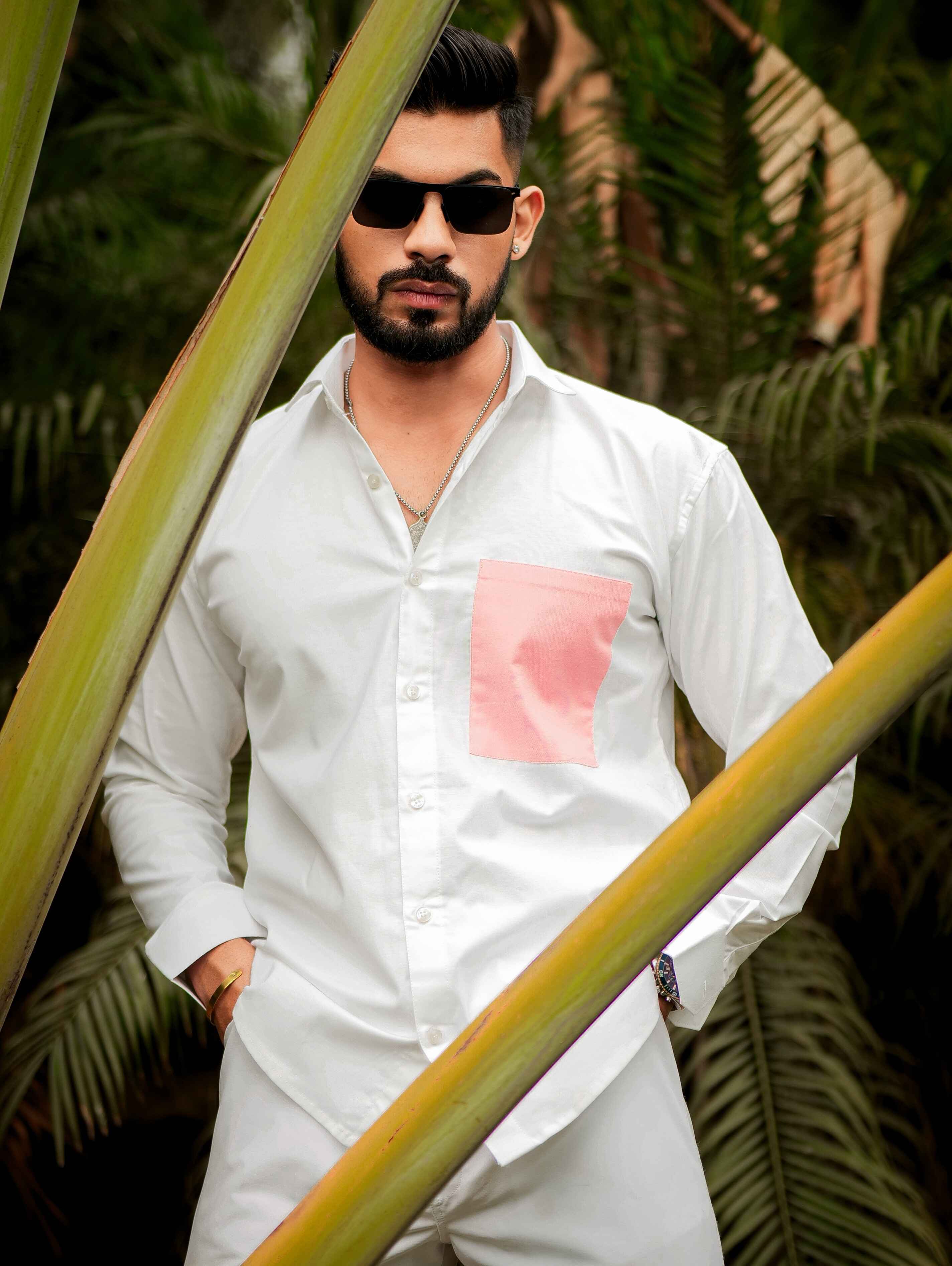 White Oxford Cotton Designer Shirt - Image 7