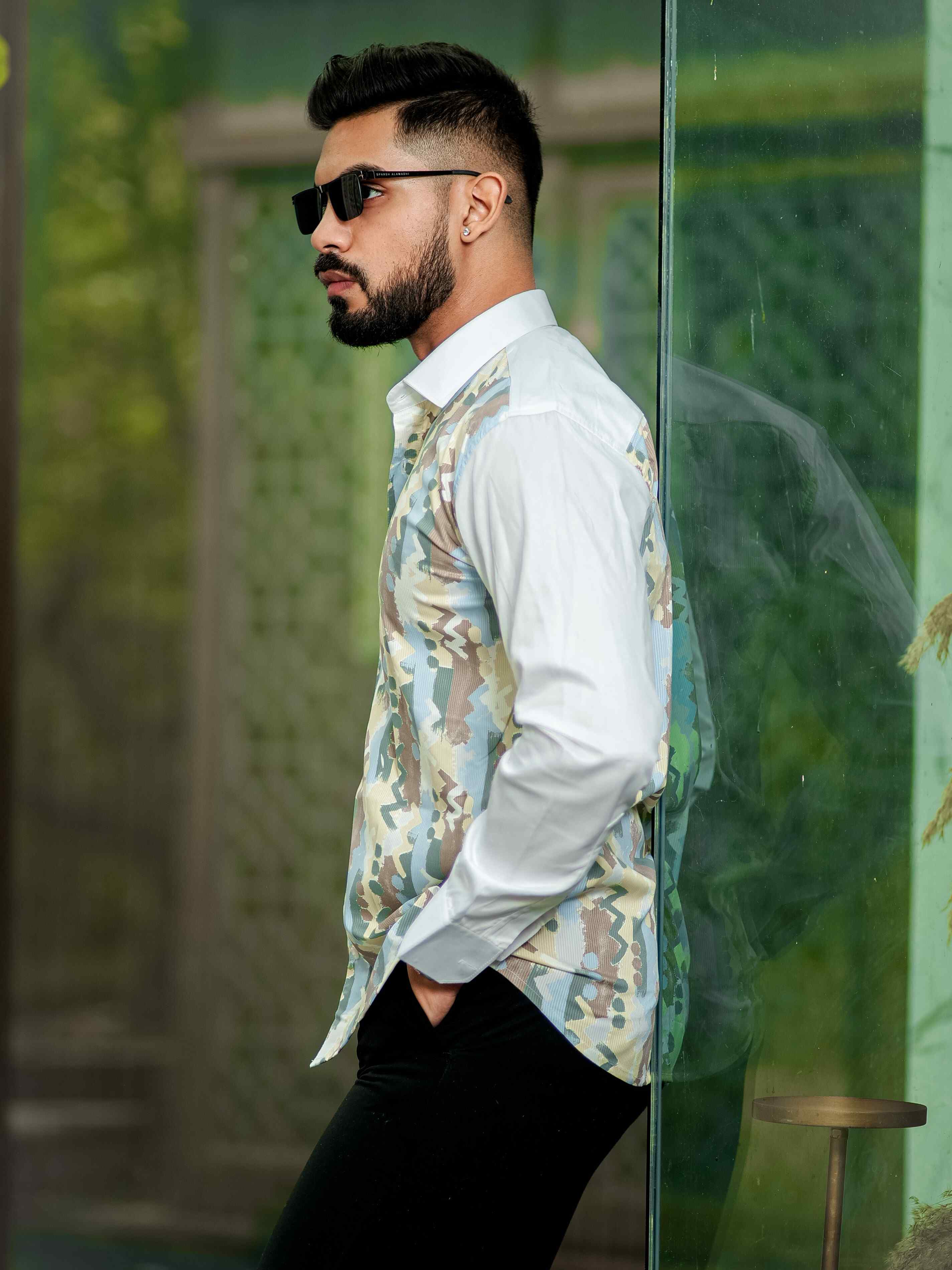 White Printed Premium Shirt for Men's - Image 7
