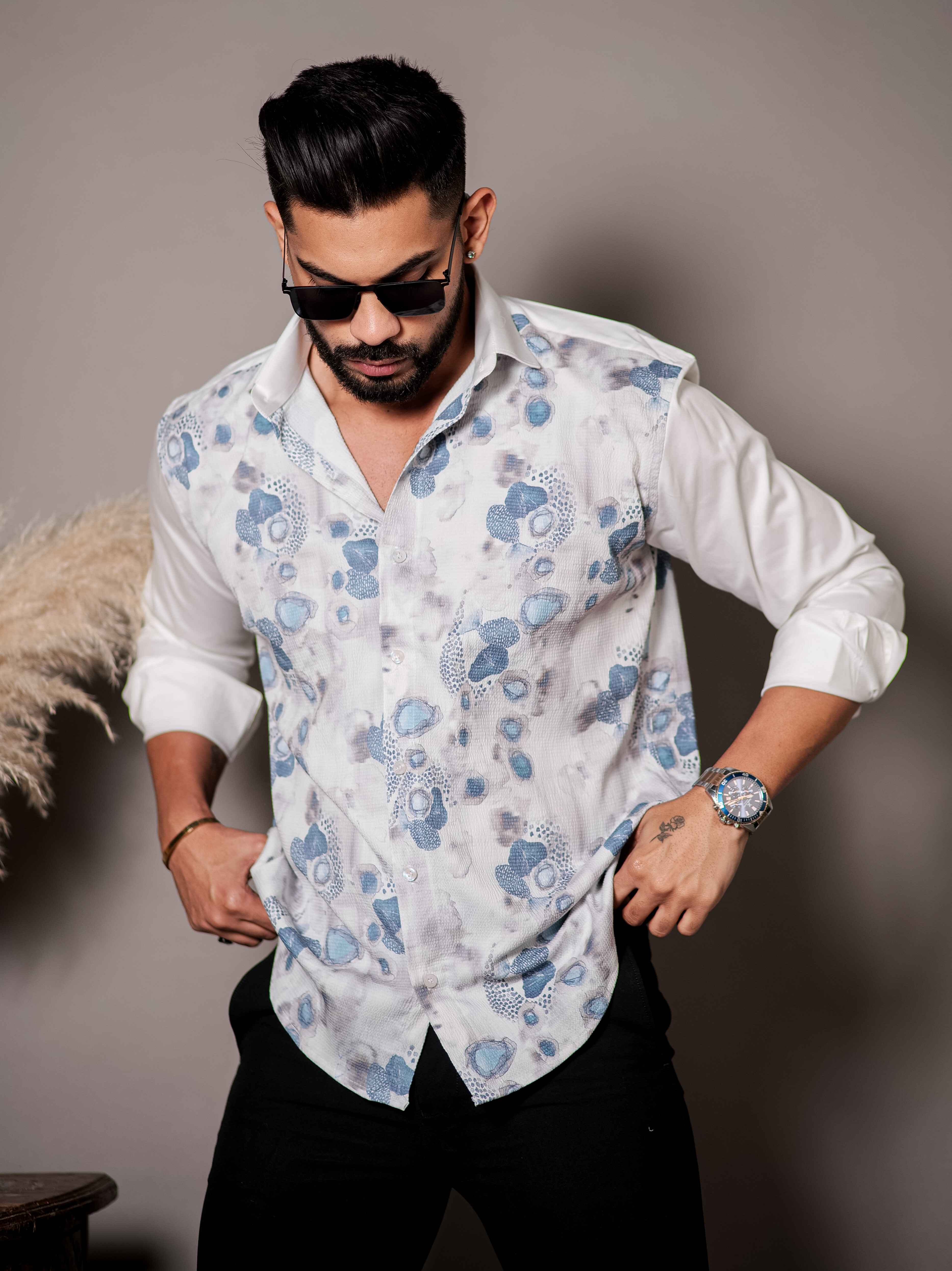 White Print Premium Shirt - Image 3