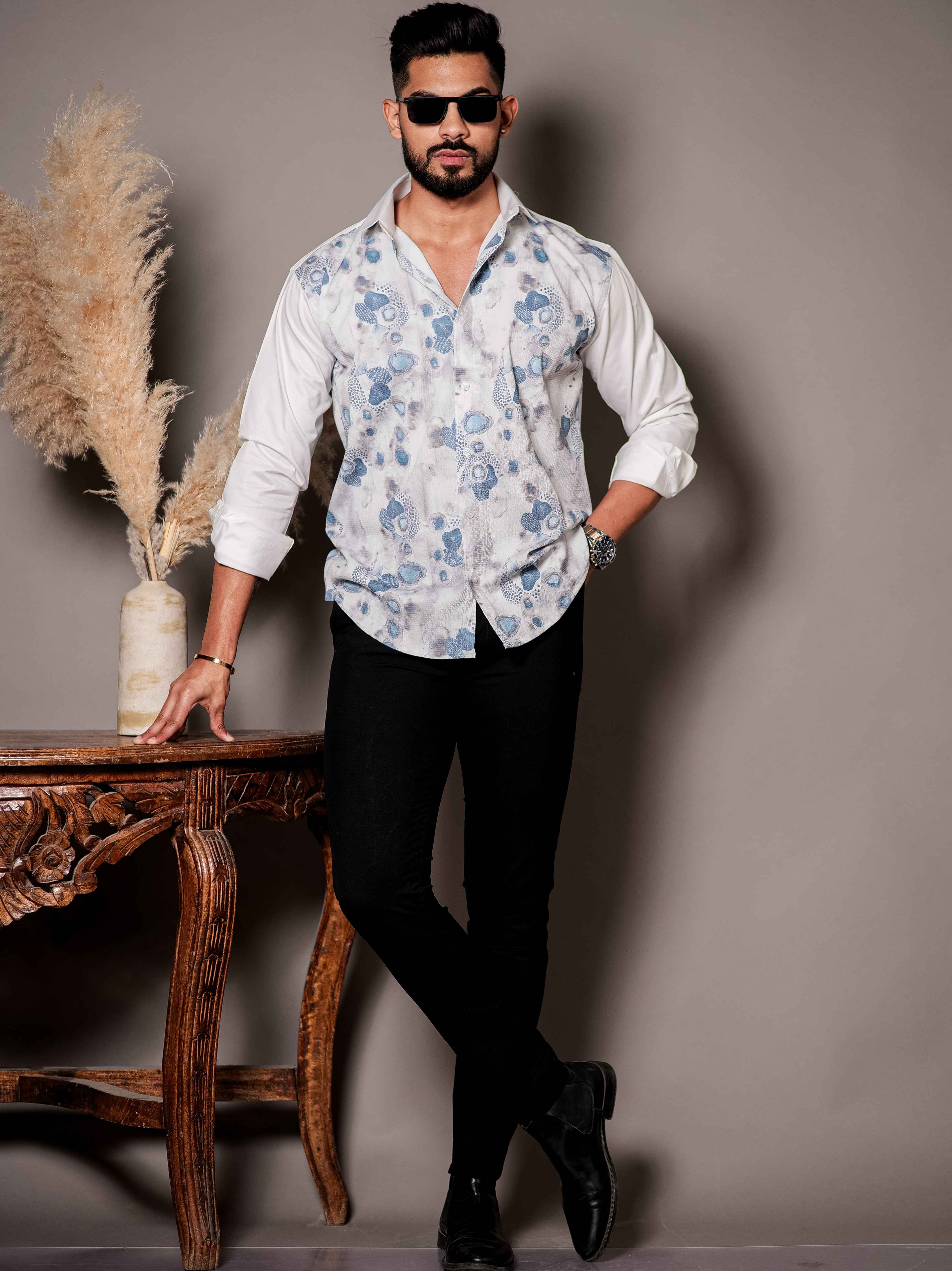White Print Premium Shirt - Image 5