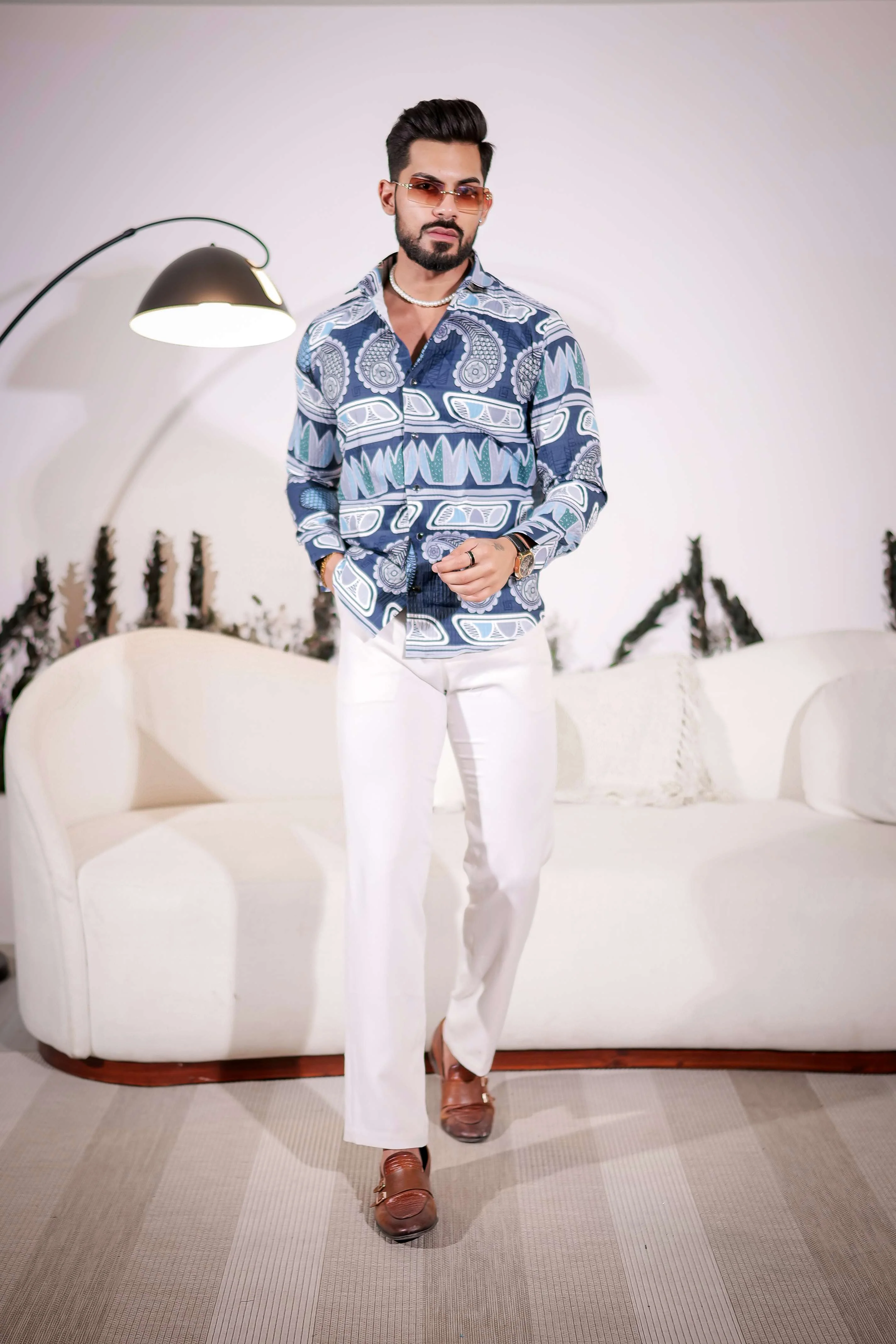Dusk Blue Imported Premium Shirt for Men's - Image 4