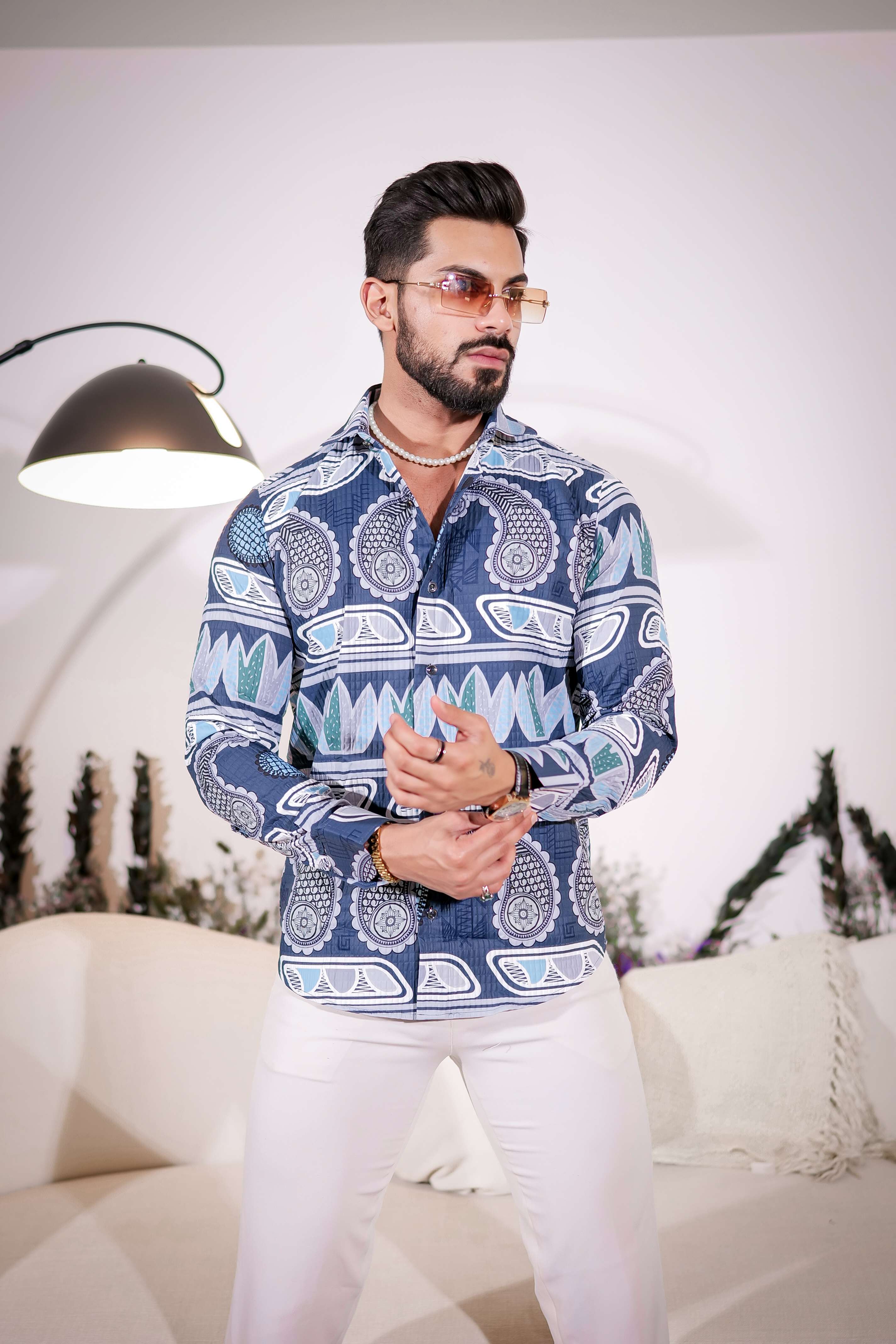Dusk Blue Imported Premium Shirt for Men's - Image 5