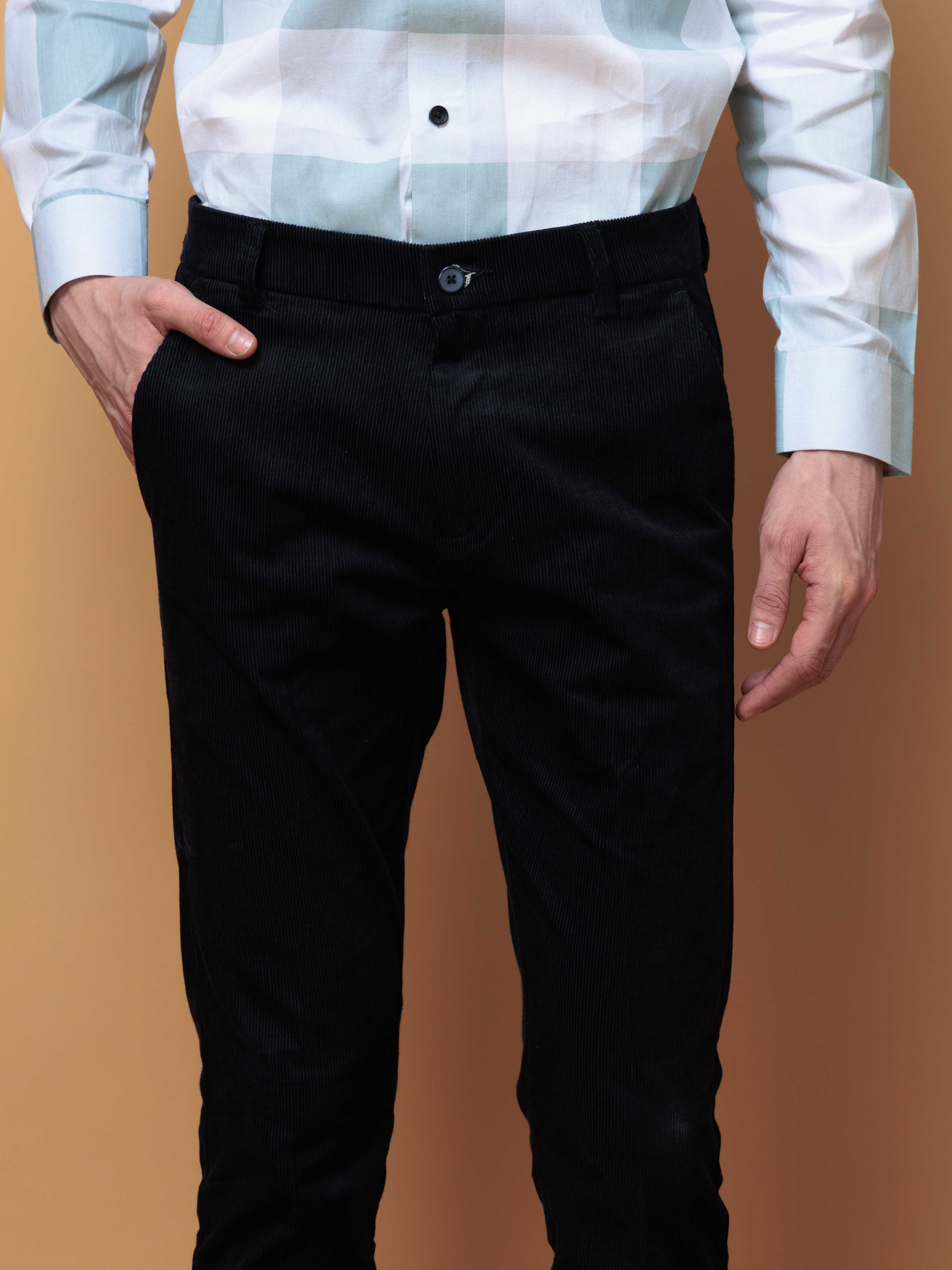 FOOMER BLUE CORDUROY RELAXED FIT TROUSERS FOR MEN'S - Image 2