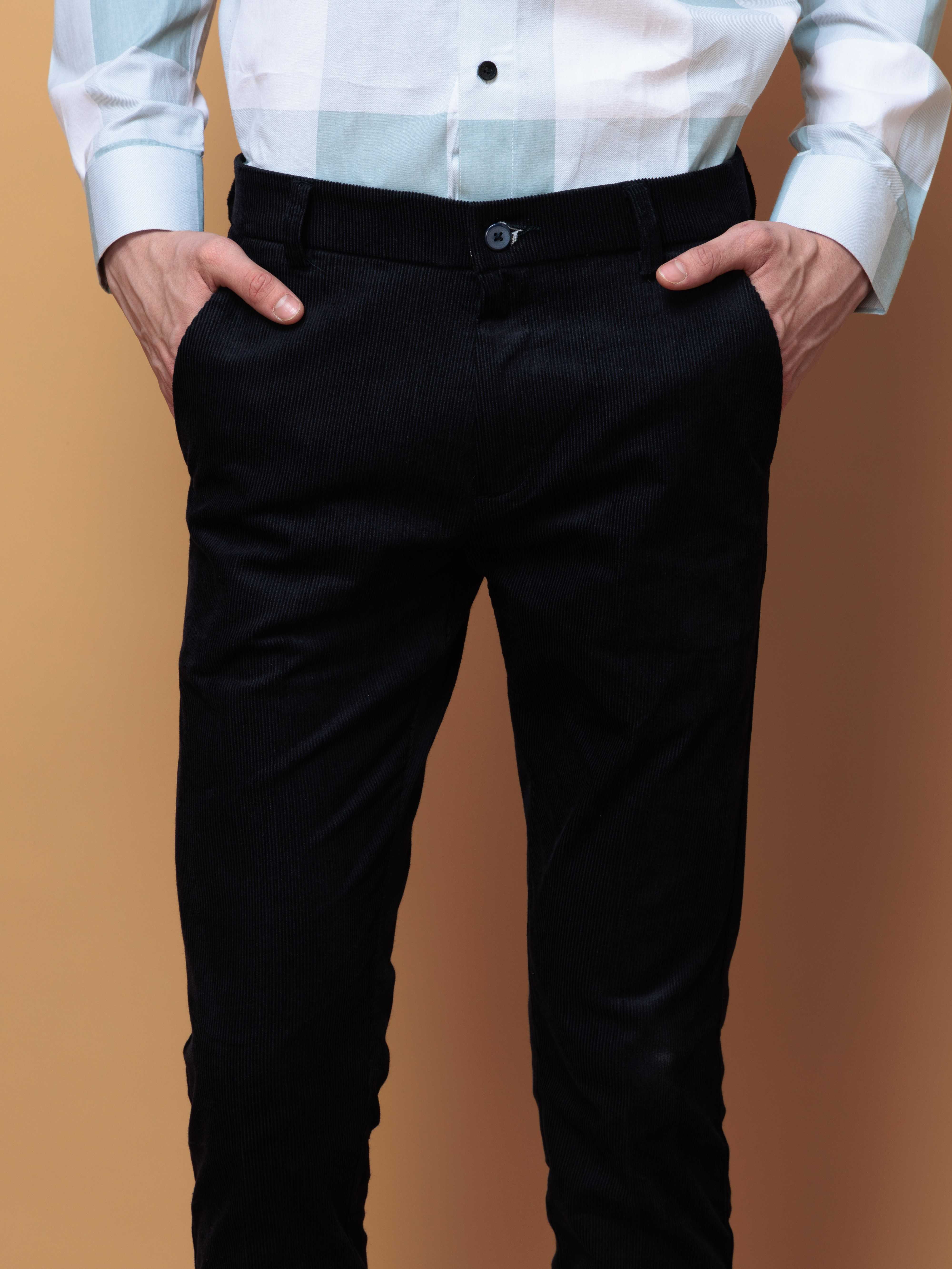 FOOMER BLUE CORDUROY RELAXED FIT TROUSERS FOR MEN'S - Image 4