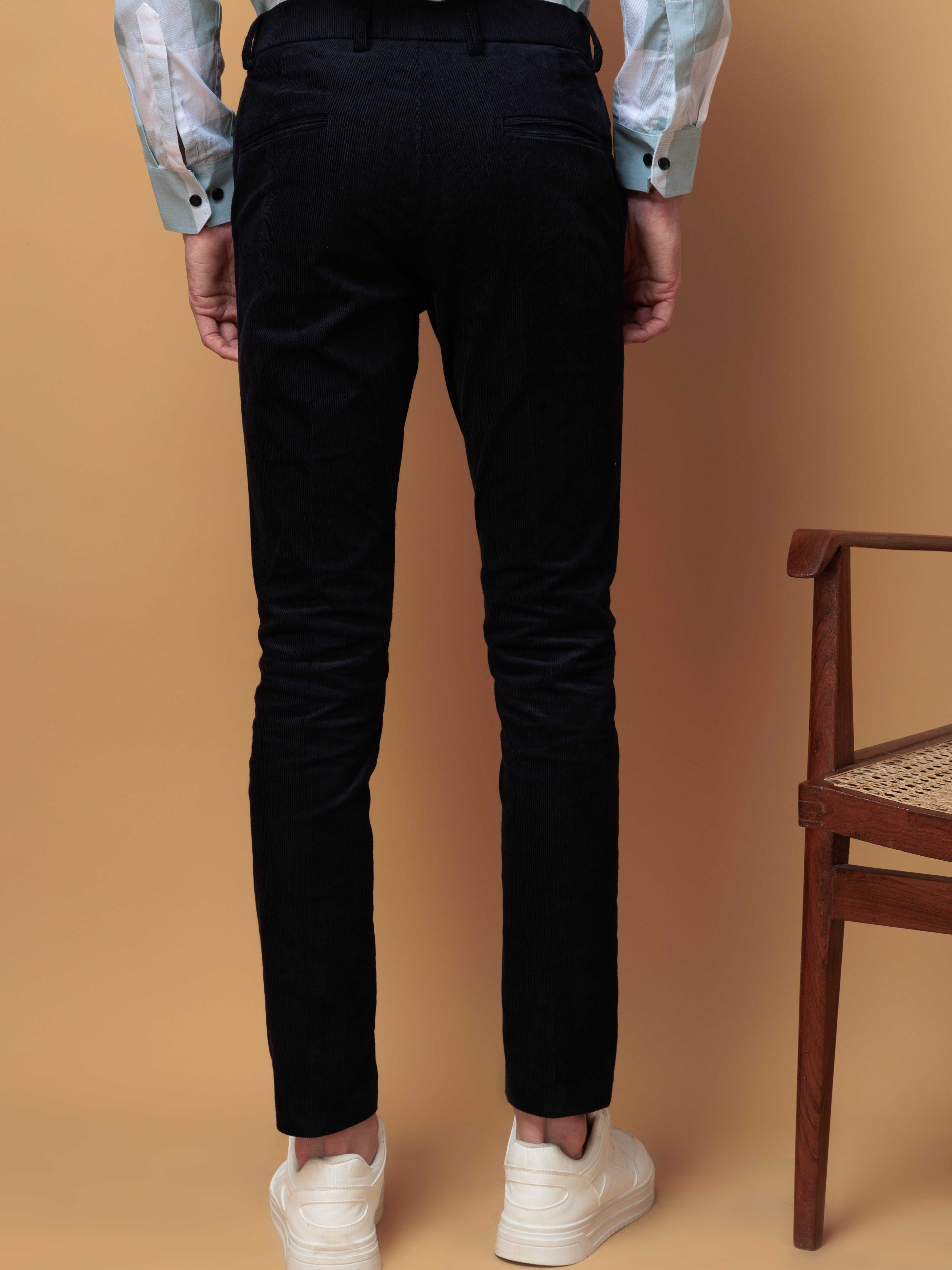 FOOMER BLUE CORDUROY RELAXED FIT TROUSERS FOR MEN'S - Image 5