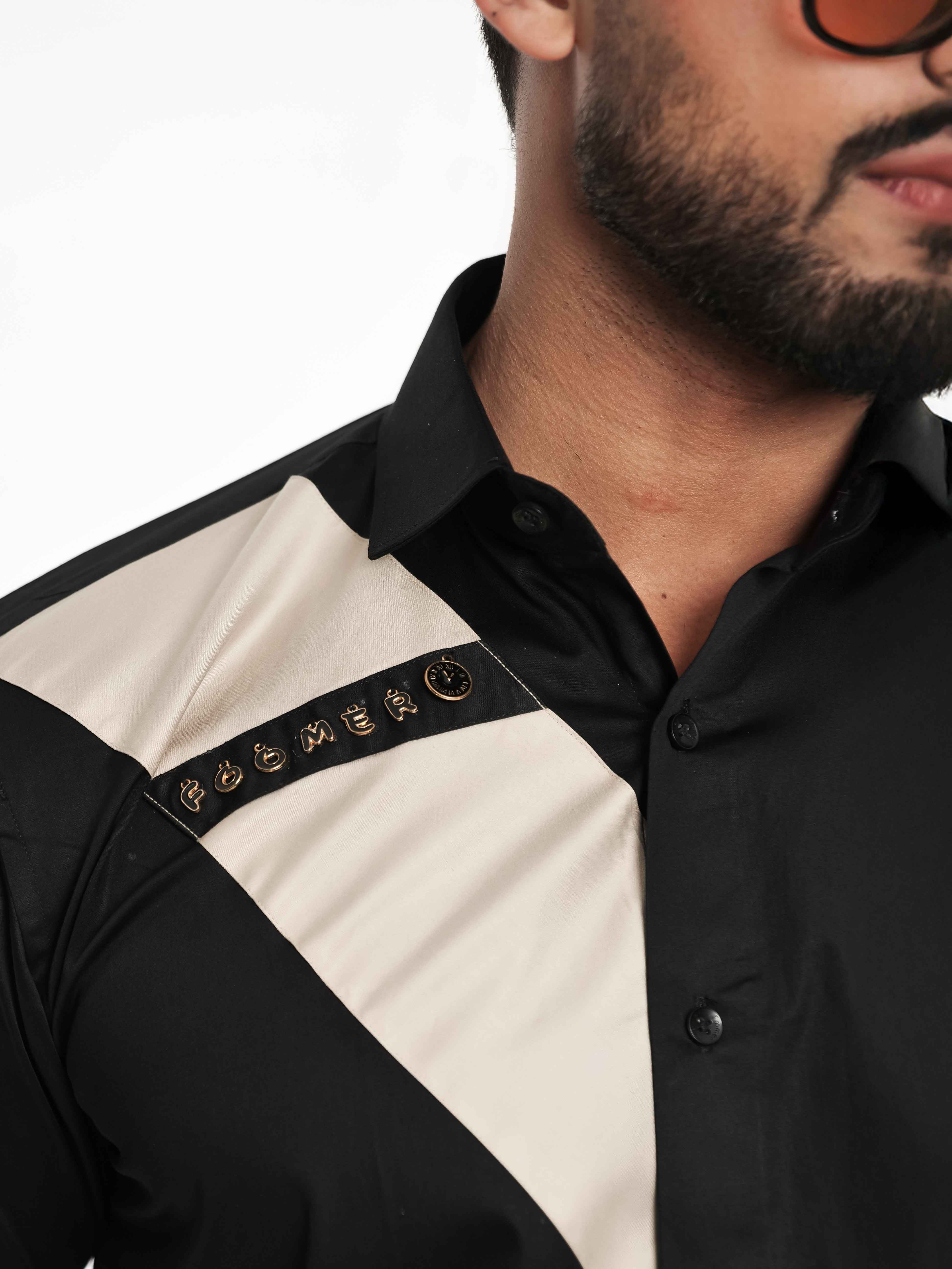 FOOMER BLACK CUT N SEW DESIGNER SHIRT FOR MEN'S - Image 8