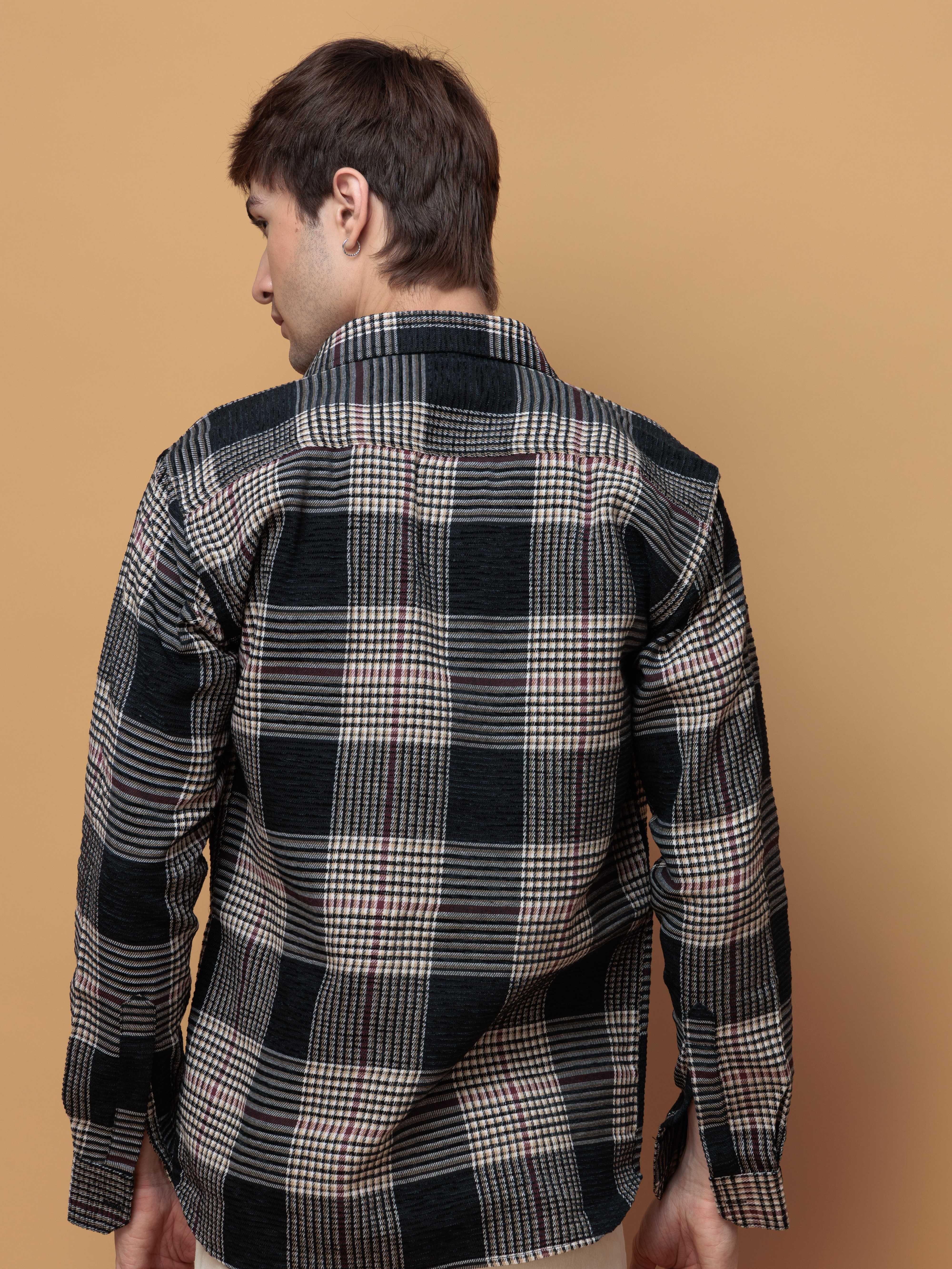 FOOMER BLACK GLEN CHECKED CASUAL SHIRT FOR MEN'S - Image 2