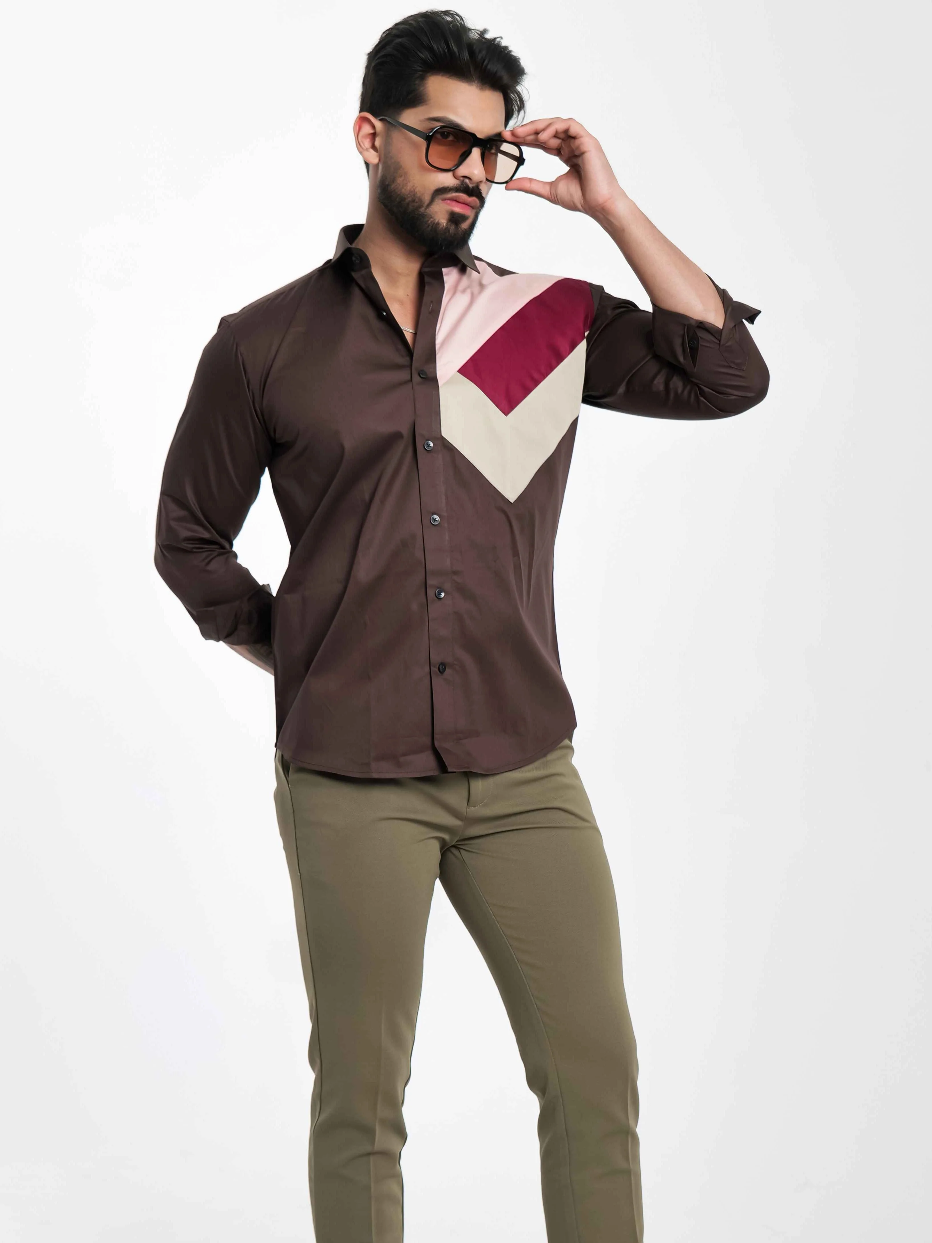 FOOMER BROWN CUT N SEW DESIGNER SHIRT FOR MEN'S - Image 7
