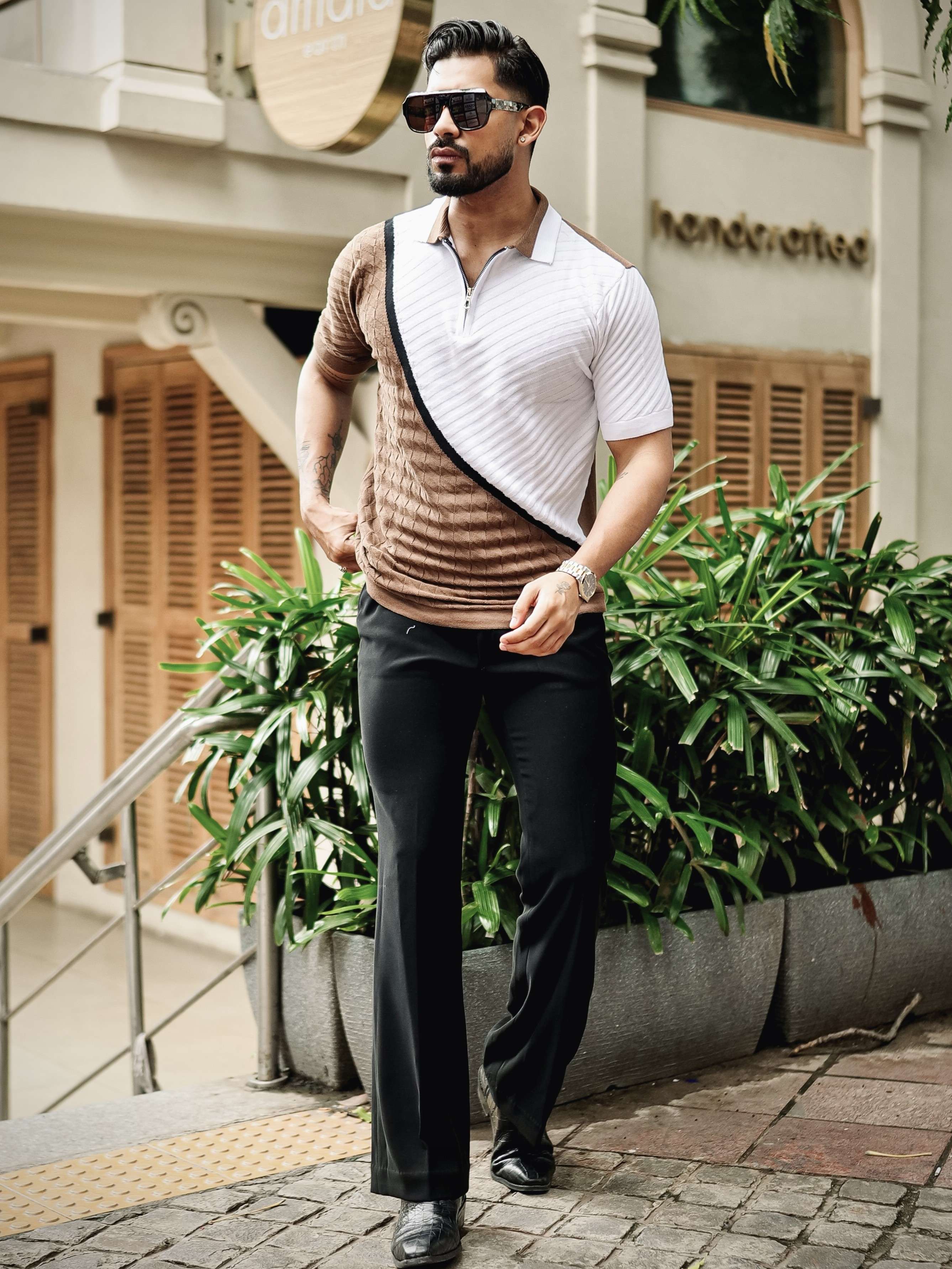 FOOMER BROWN HALF SLEEVE KNITTED TSHIRT FOR MEN'S - Image 6