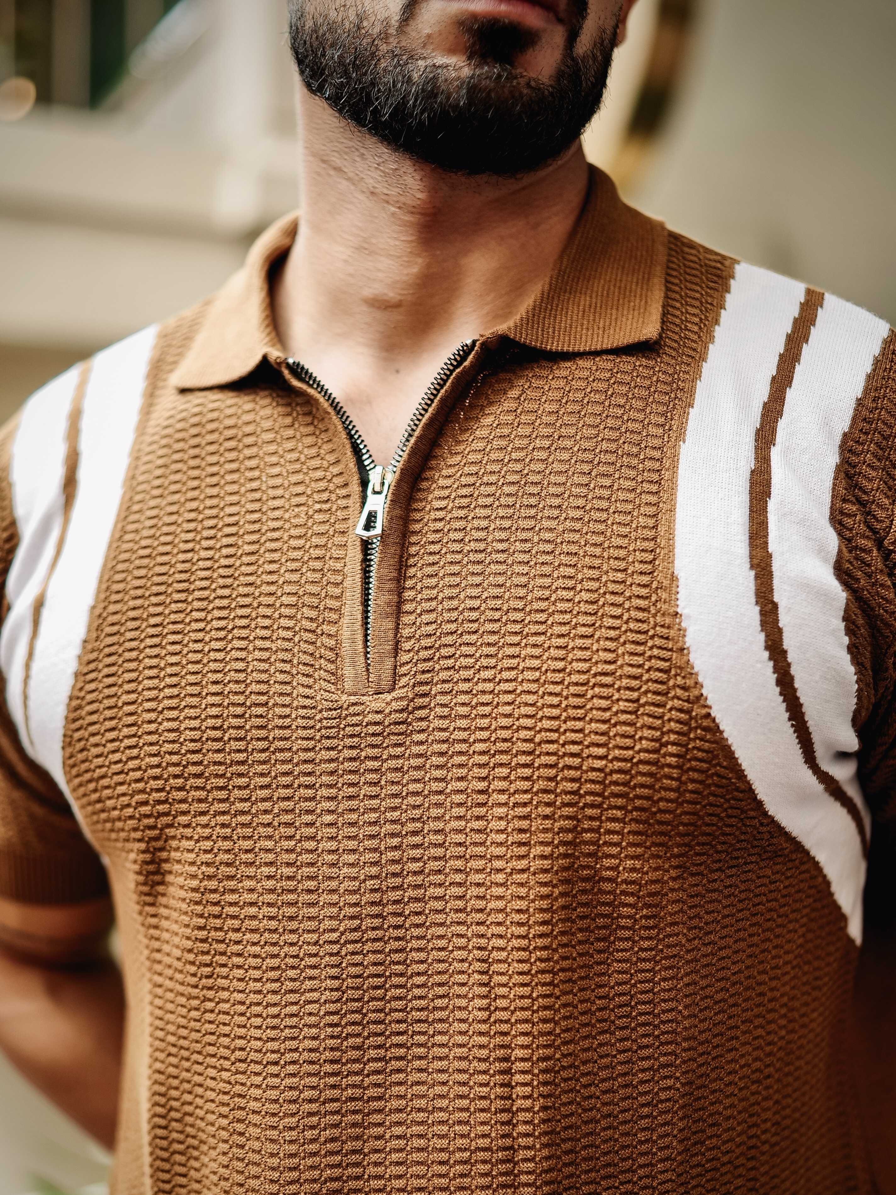 FOOMER BROWN HALF SLEEVE KNITTED TSHIRT FOR MEN'S - Image 6