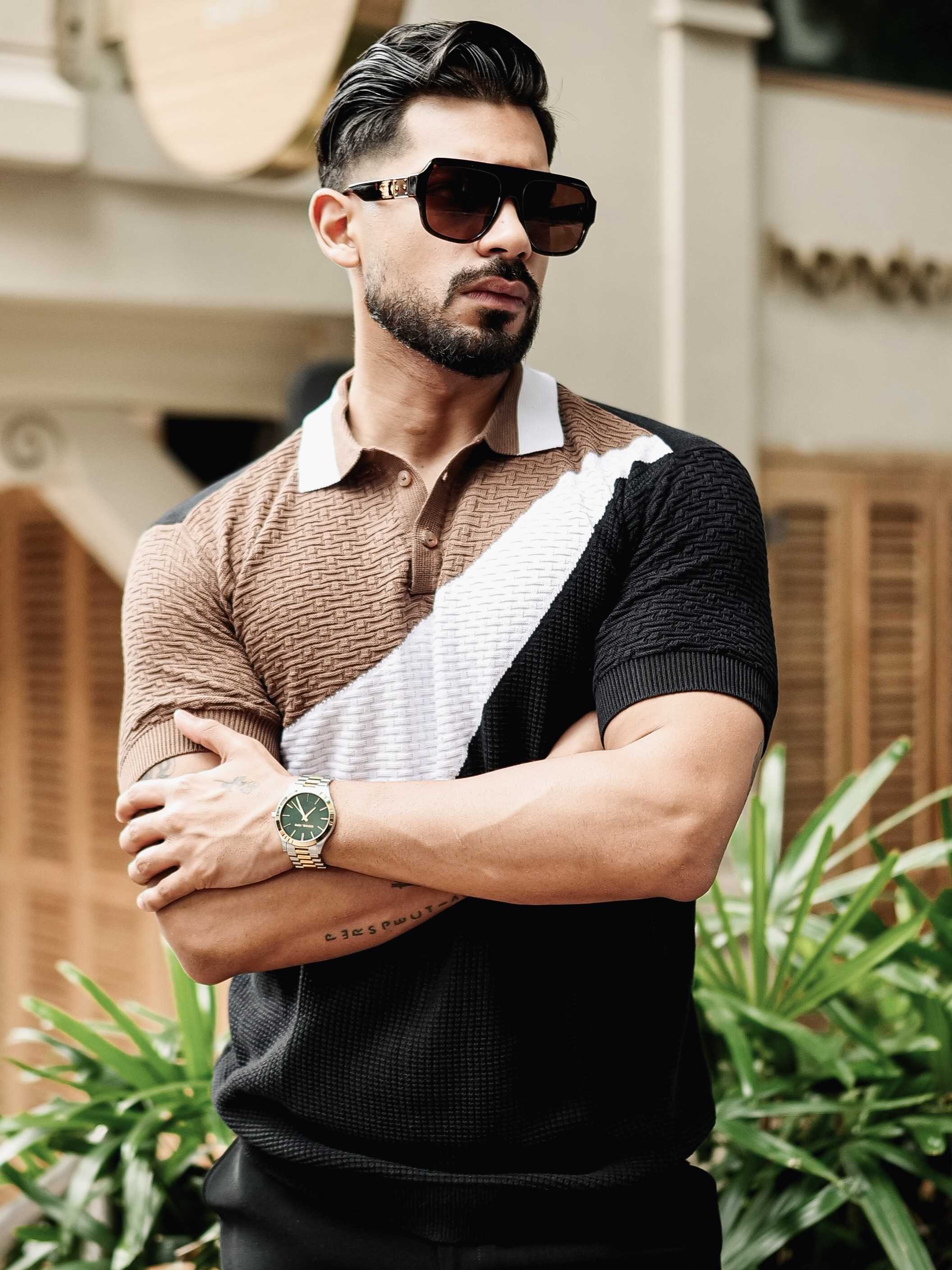 FOOMER BROWN HALF SLEEVE KNITTED TSHIRT FOR MEN'S - Image 6