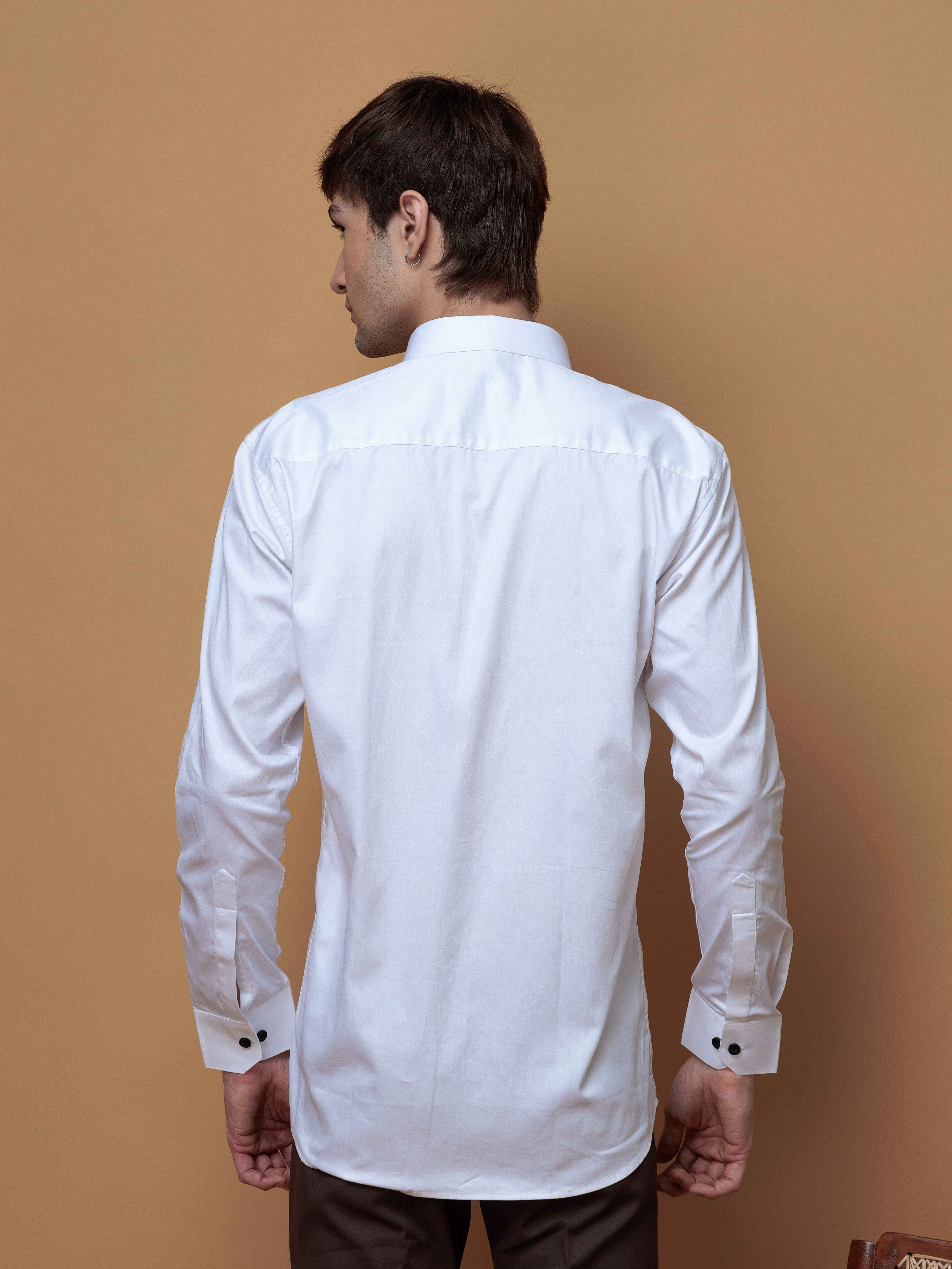 WHITE CAMEL EMBROIDERED DESIGNER SATIN COTTON SHIRT FOR MEN'S - Image 9