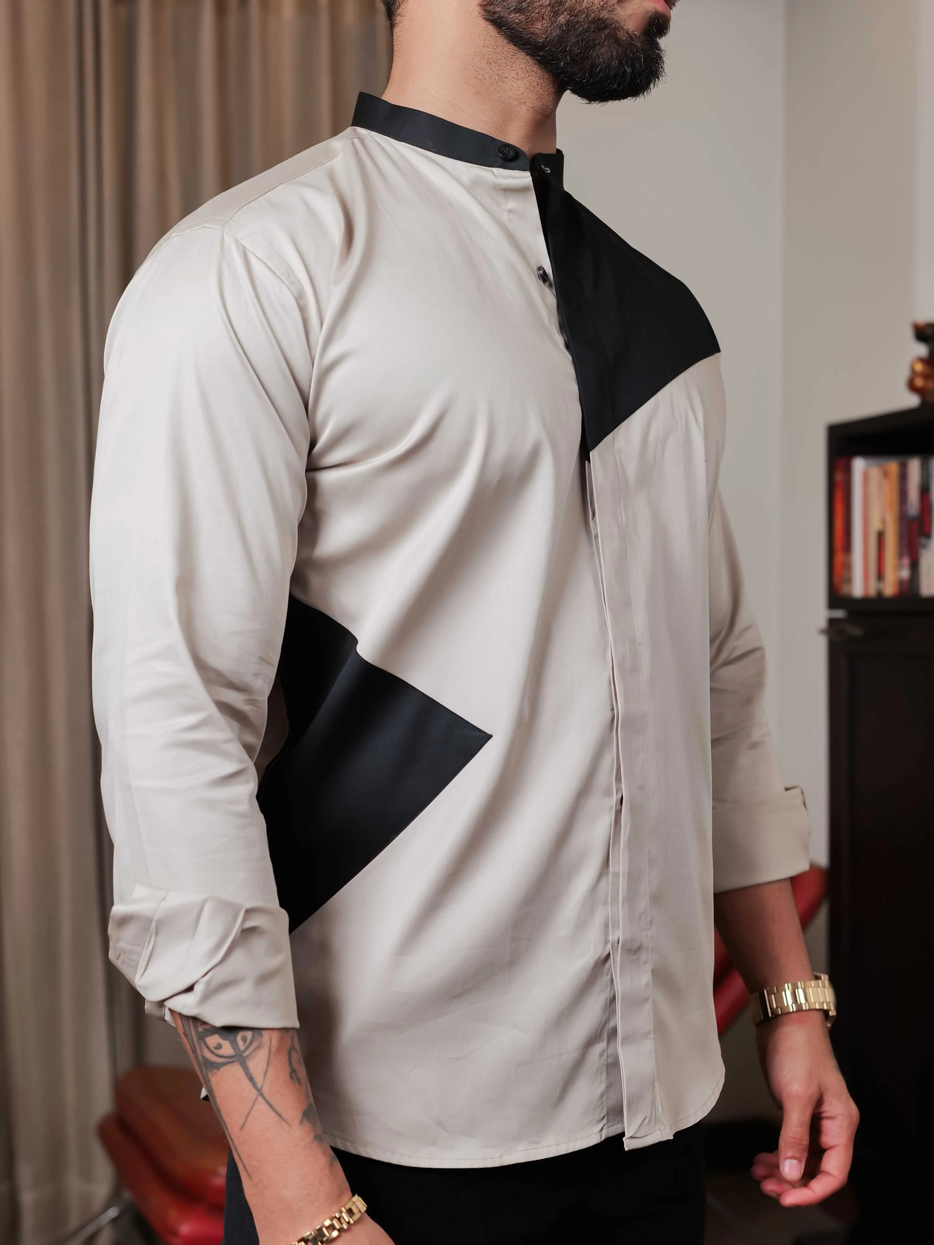 FOOMER CREAM CUT N SEW DESIGNER SHIRT FOR MEN'S - Image 7