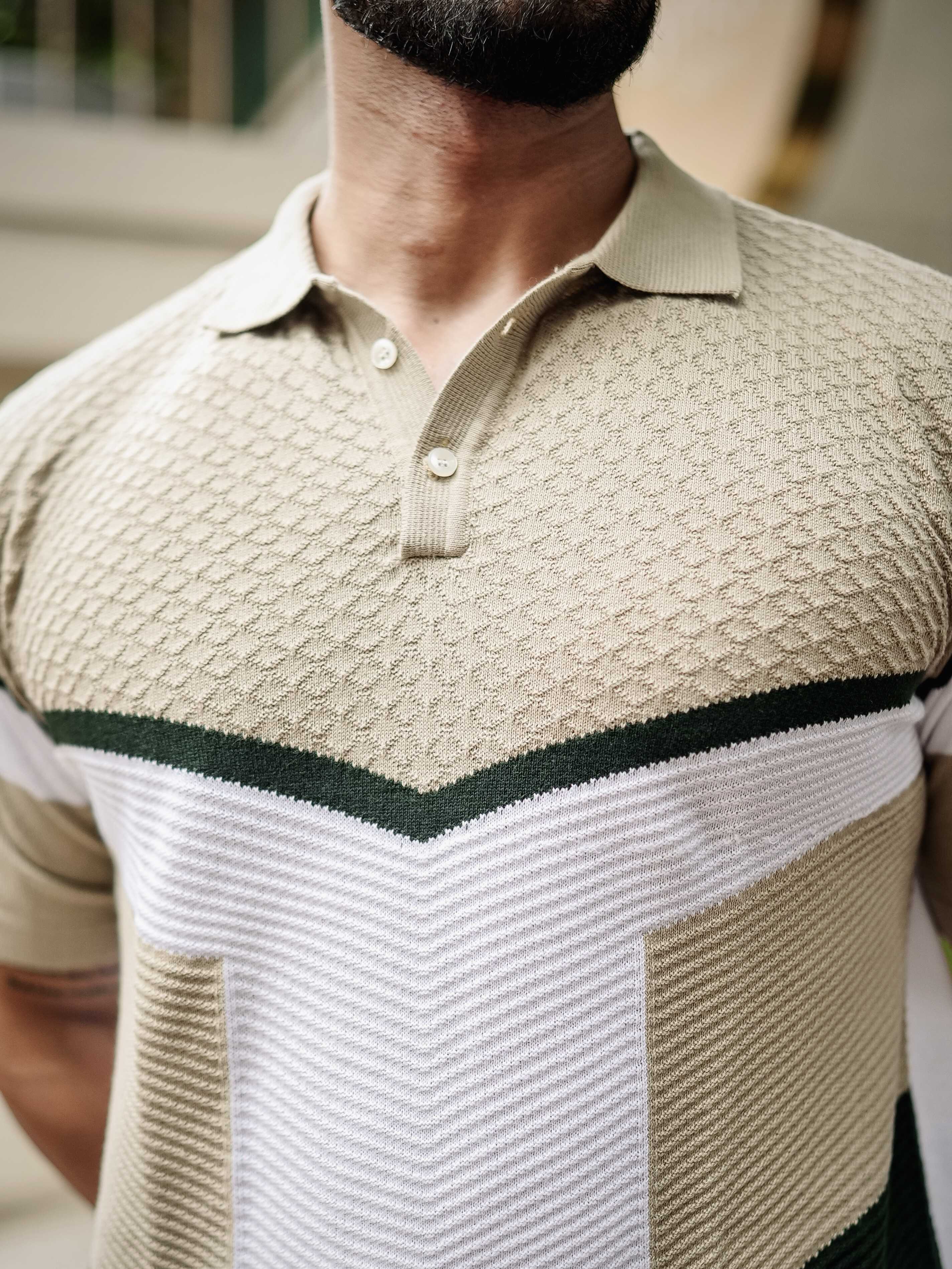 FOOMER CREAM HALF SLEEVE KNITTED TSHIRT FOR MEN'S - Image 7