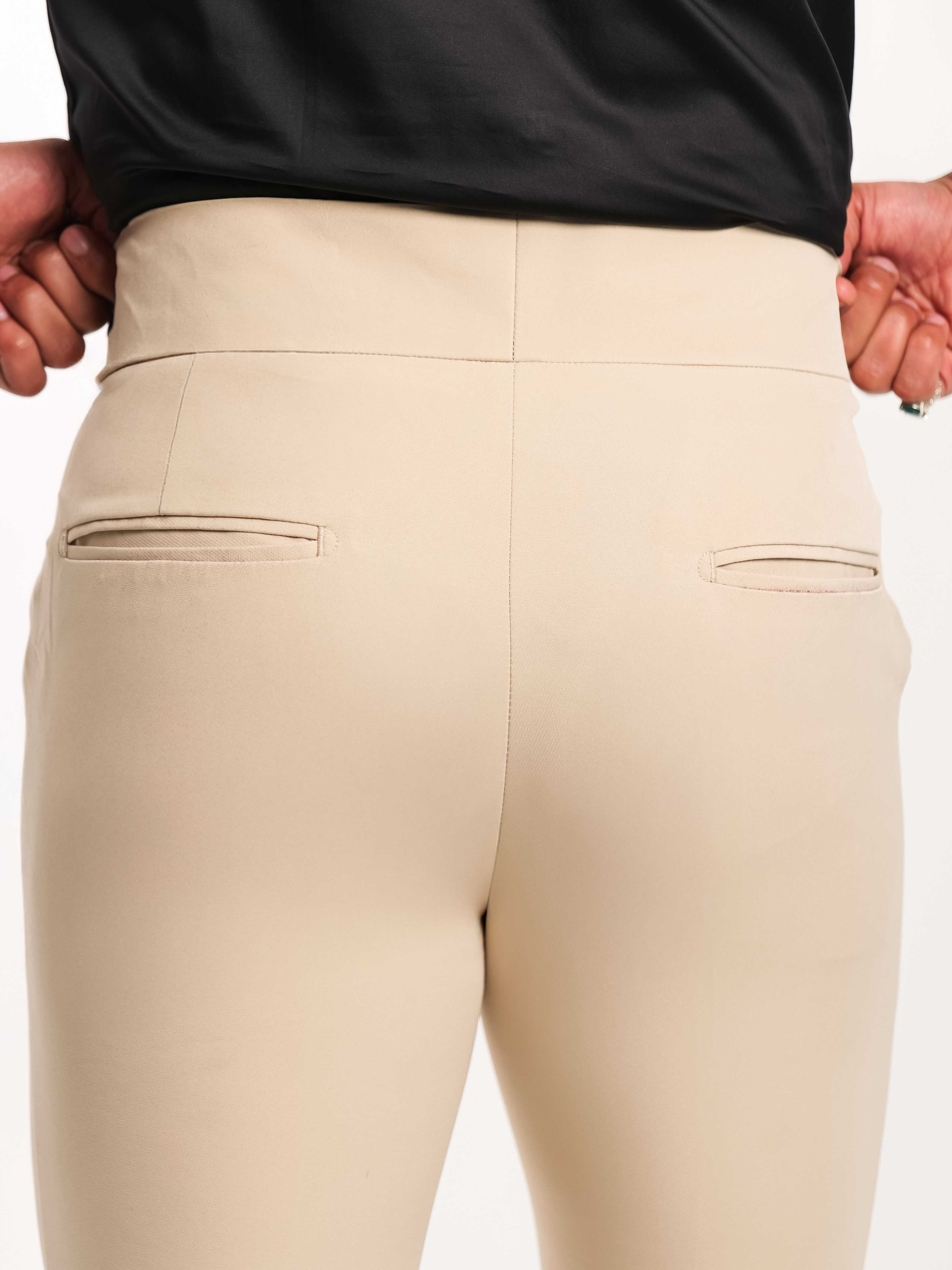 Foomer Designer Cream Gurkha Trouser Pant For Men's - Image 6