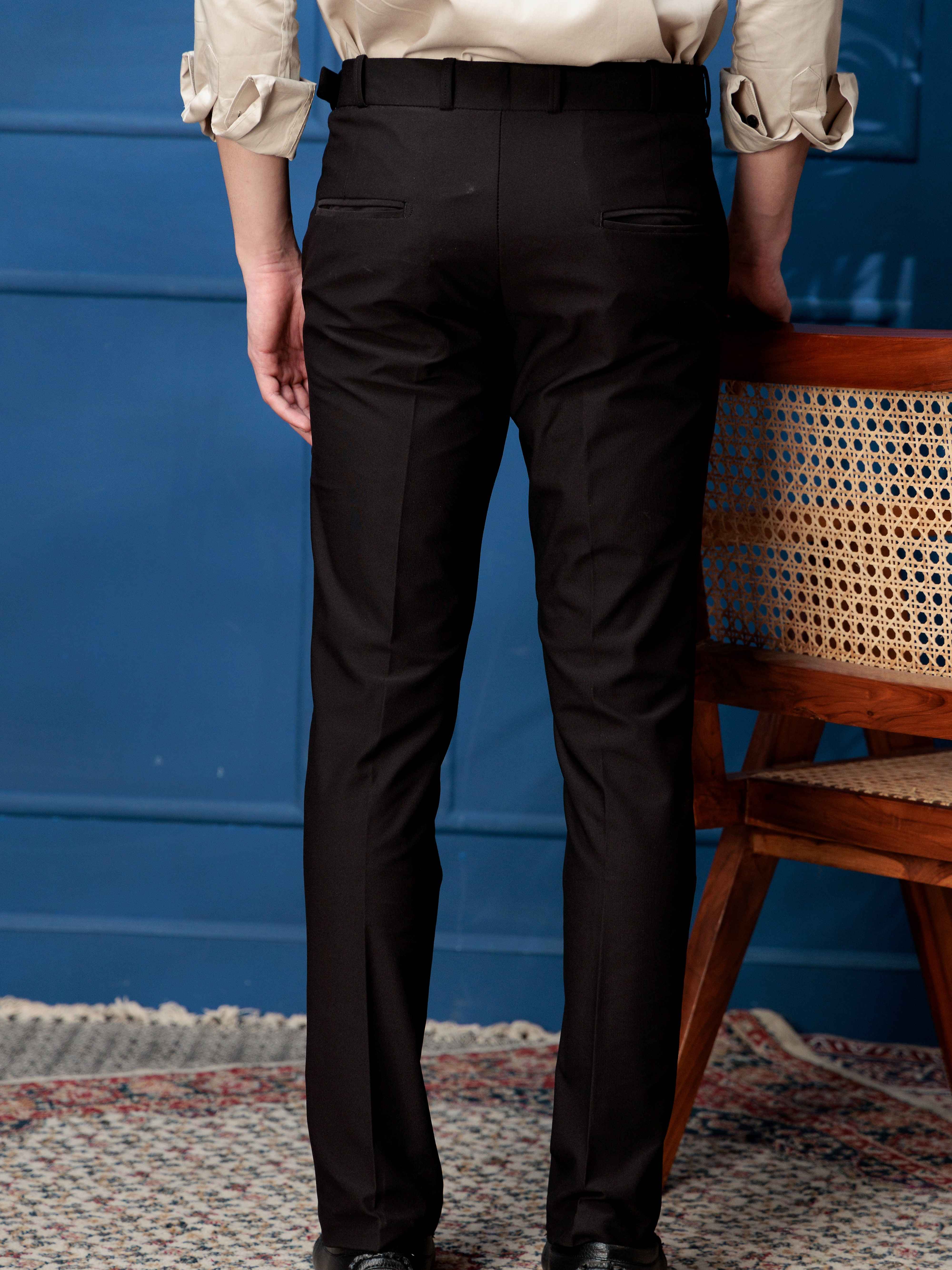 Foomer Designer Gurkha Black Trouser Pant For Men's - Image 3