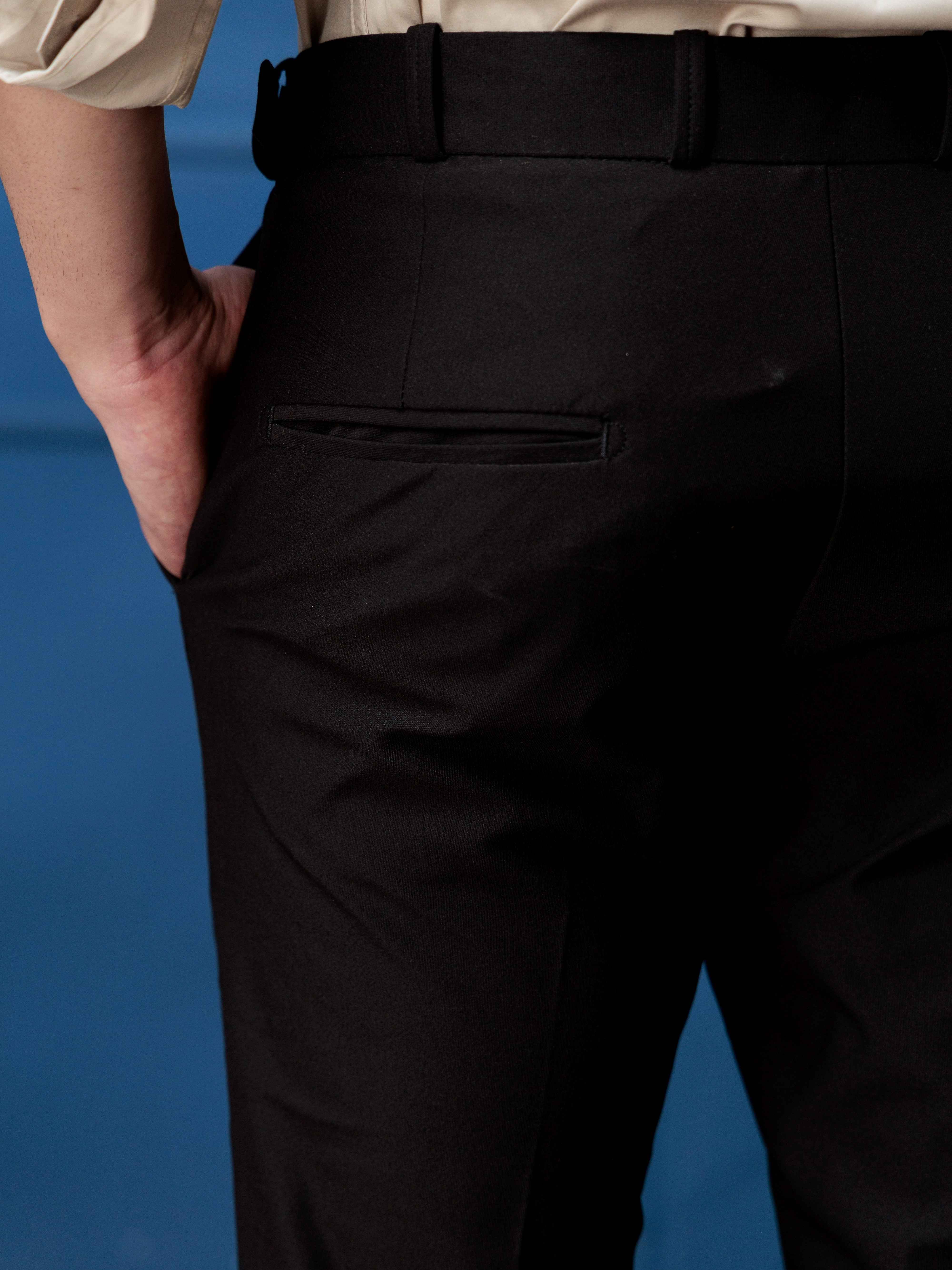 Foomer Designer Gurkha Black Trouser Pant For Men's - Image 5
