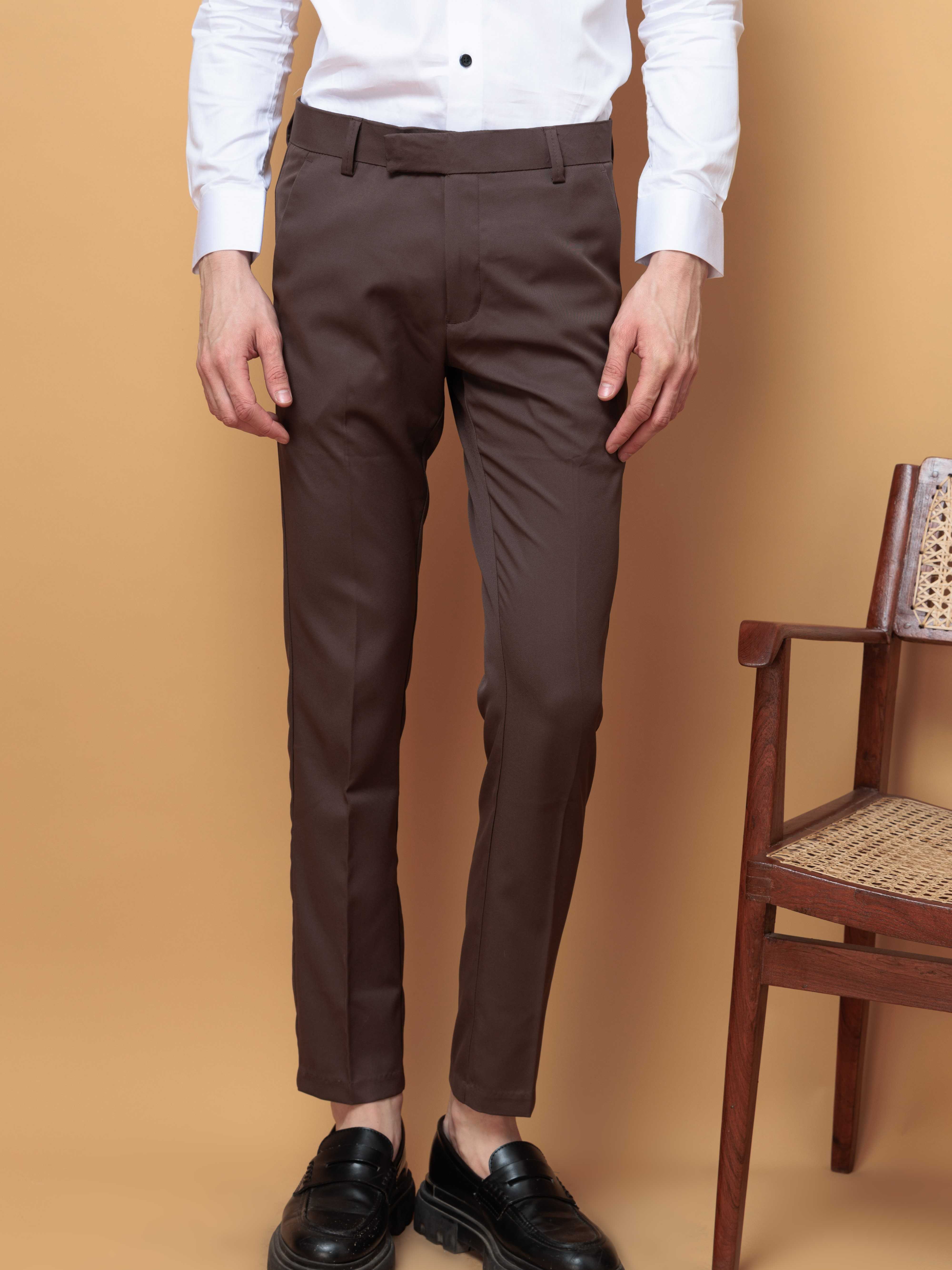 Foomer Formal Brown Pant For Men's - Image 6