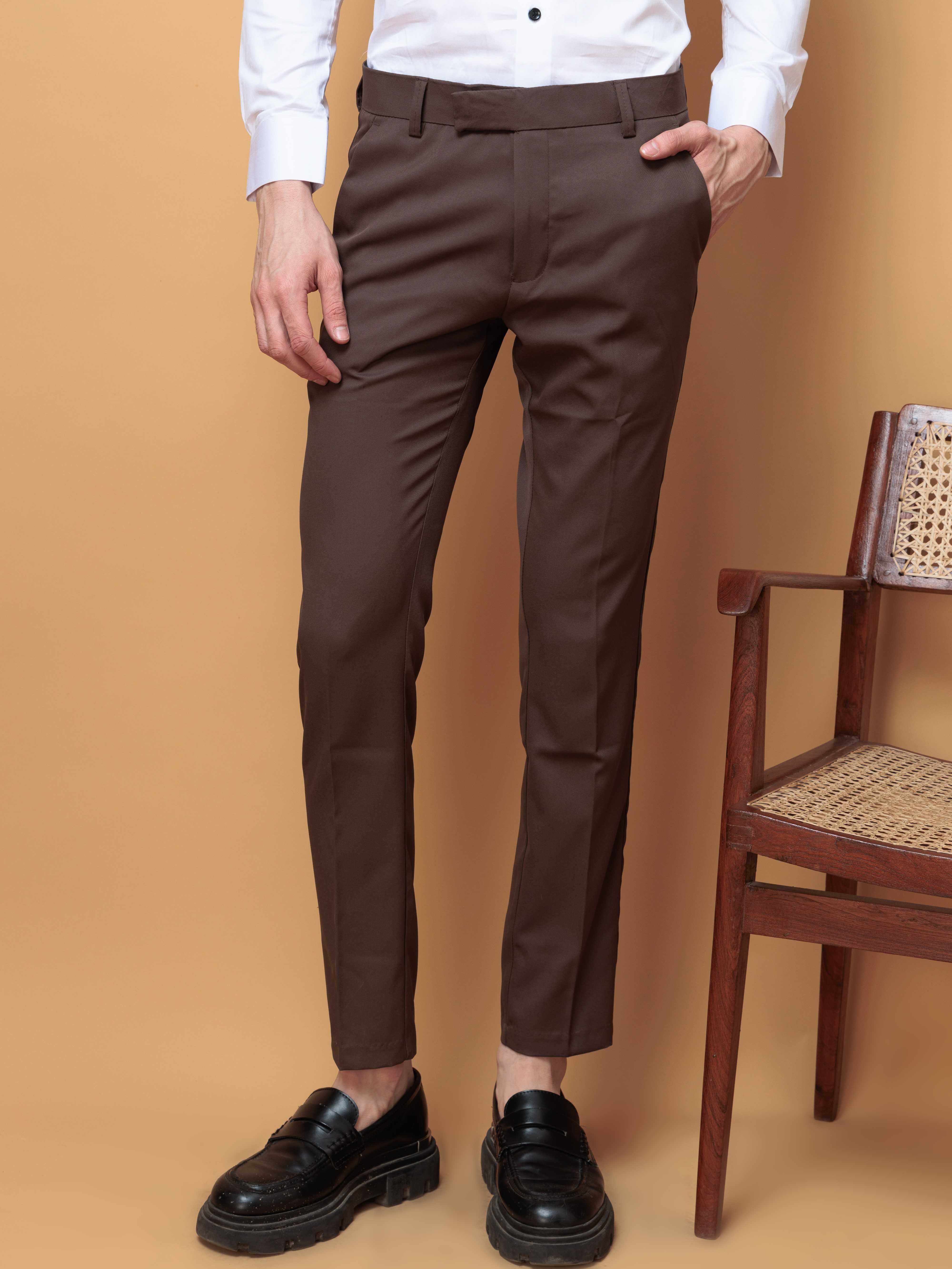 Foomer Formal Brown Pant For Men's - Image 8