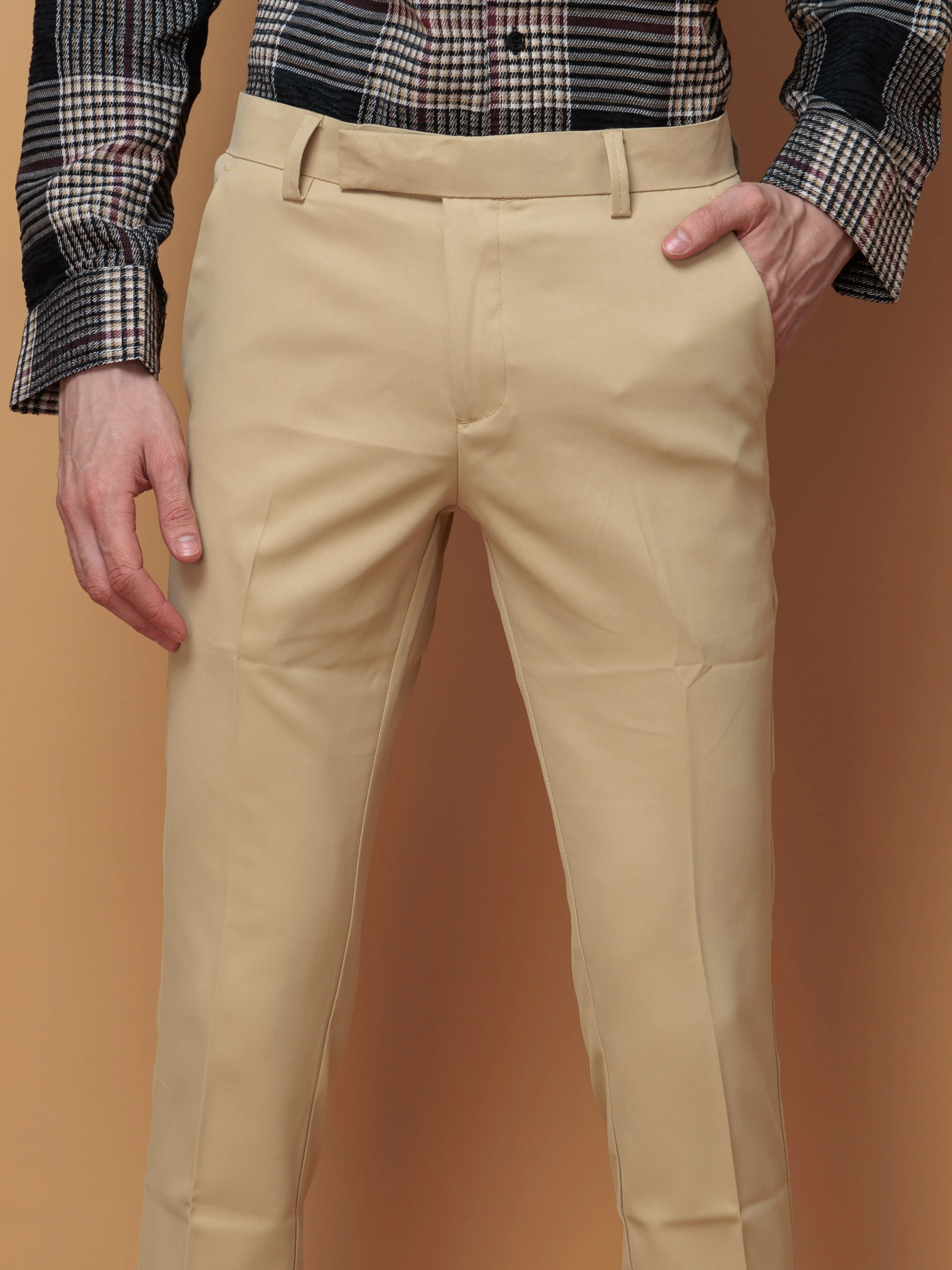 Foomer Formal Cream Pant For Men's - Image 4