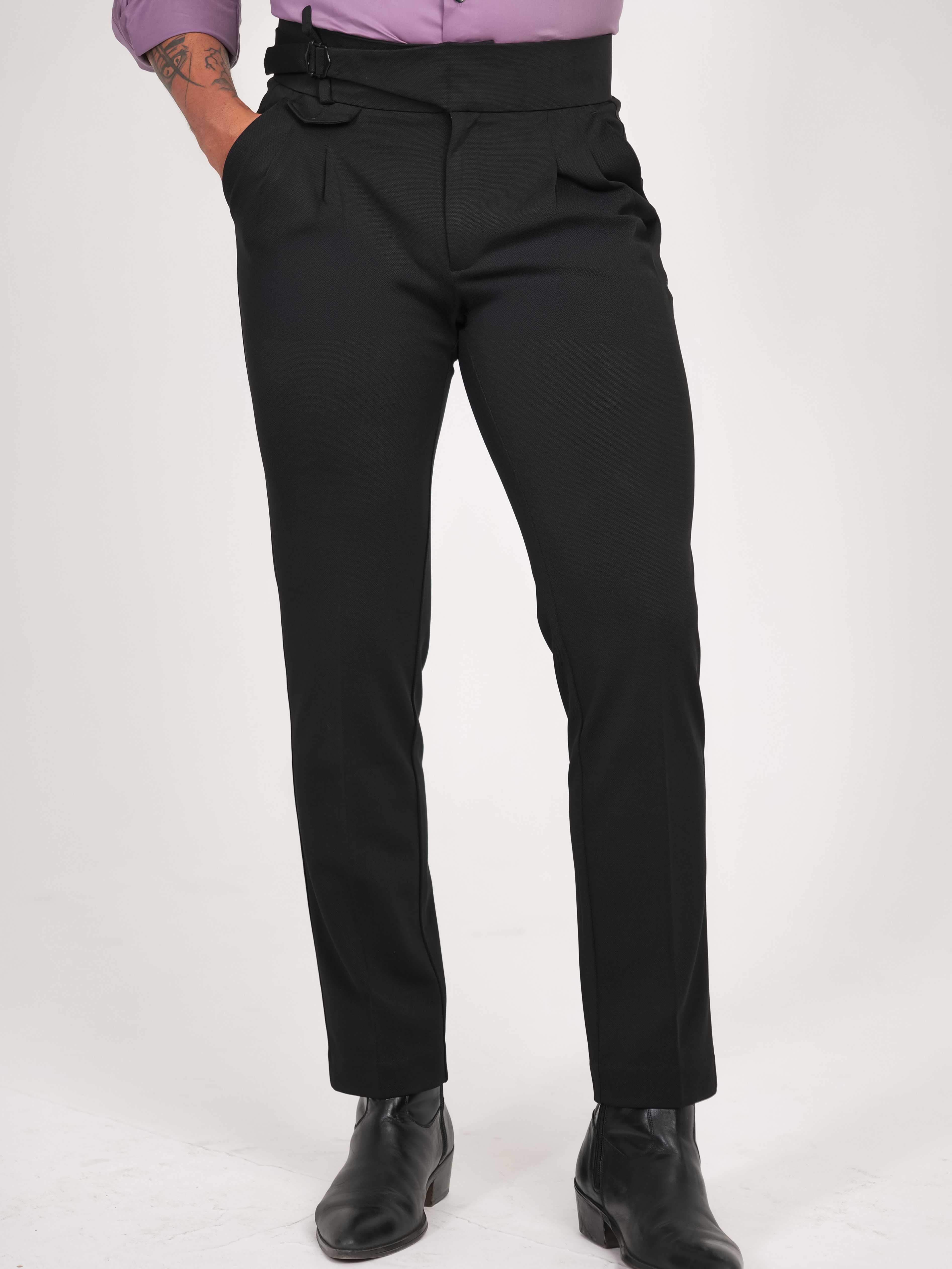 Foomer Formal Dark Black Trouser Pant For Men's - Image 4