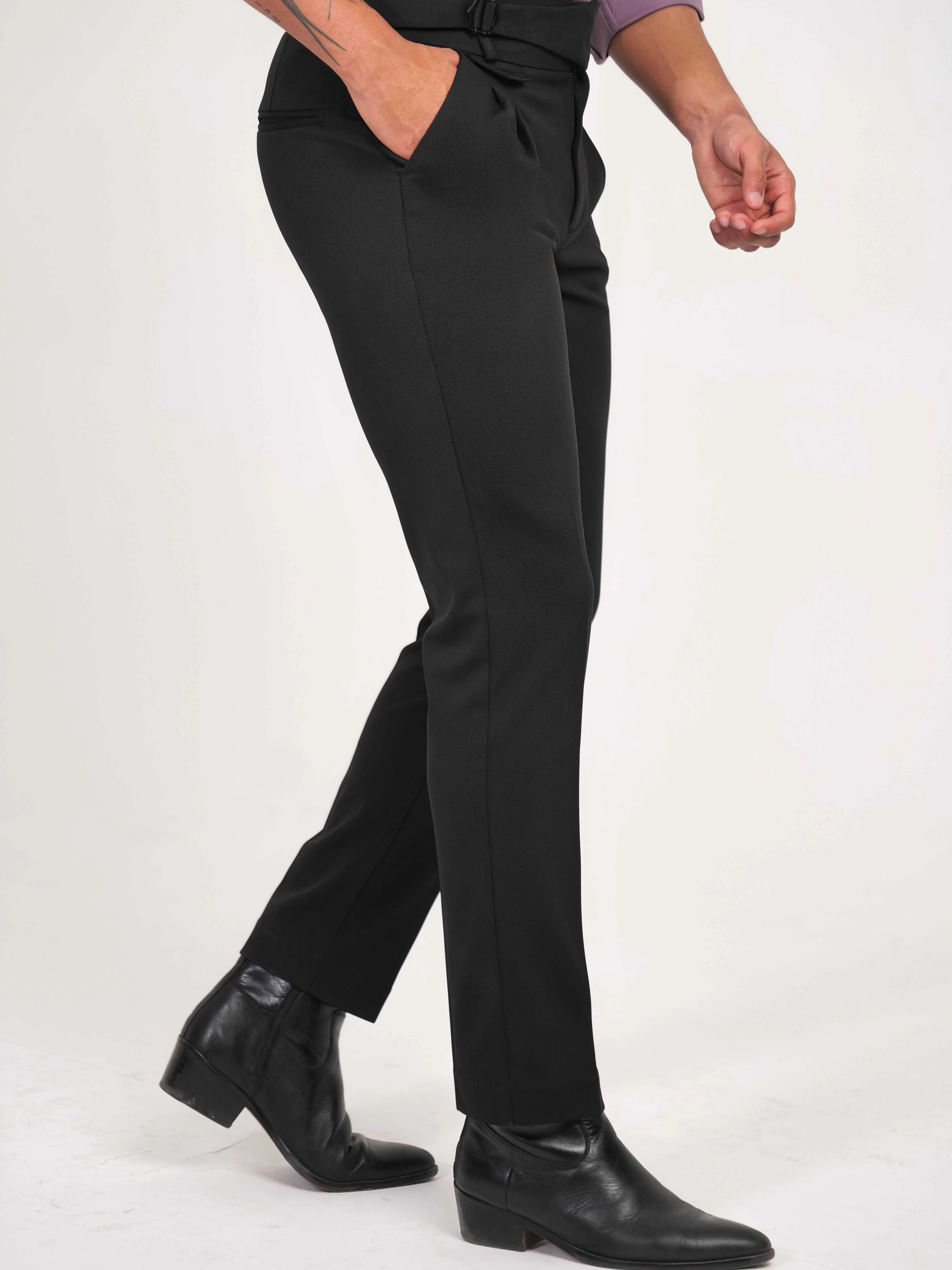 Foomer Formal Dark Black Trouser Pant For Men's - Image 5