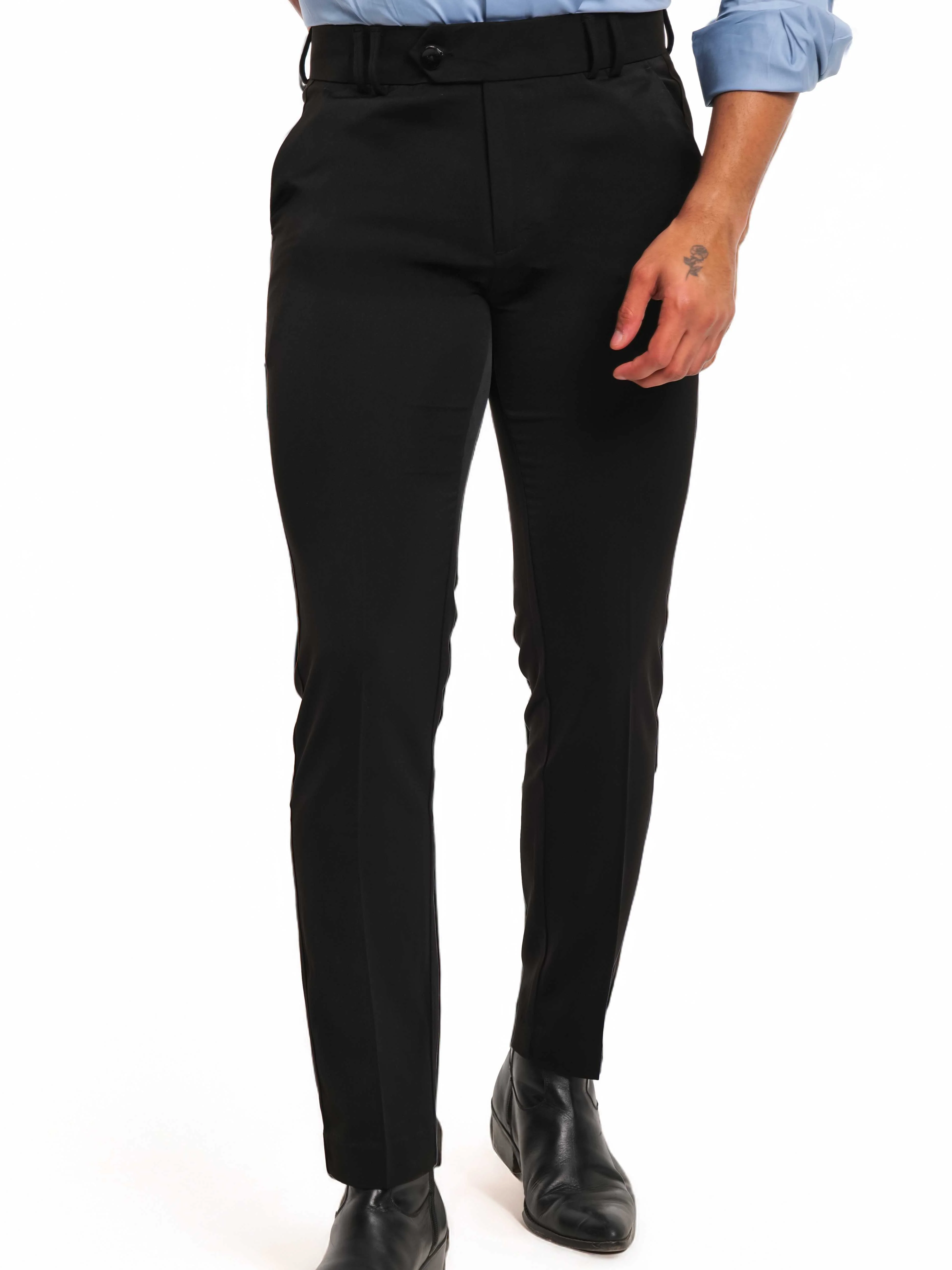 Foomer Formal Dark Black Trouser Pant For Men's - Image 3