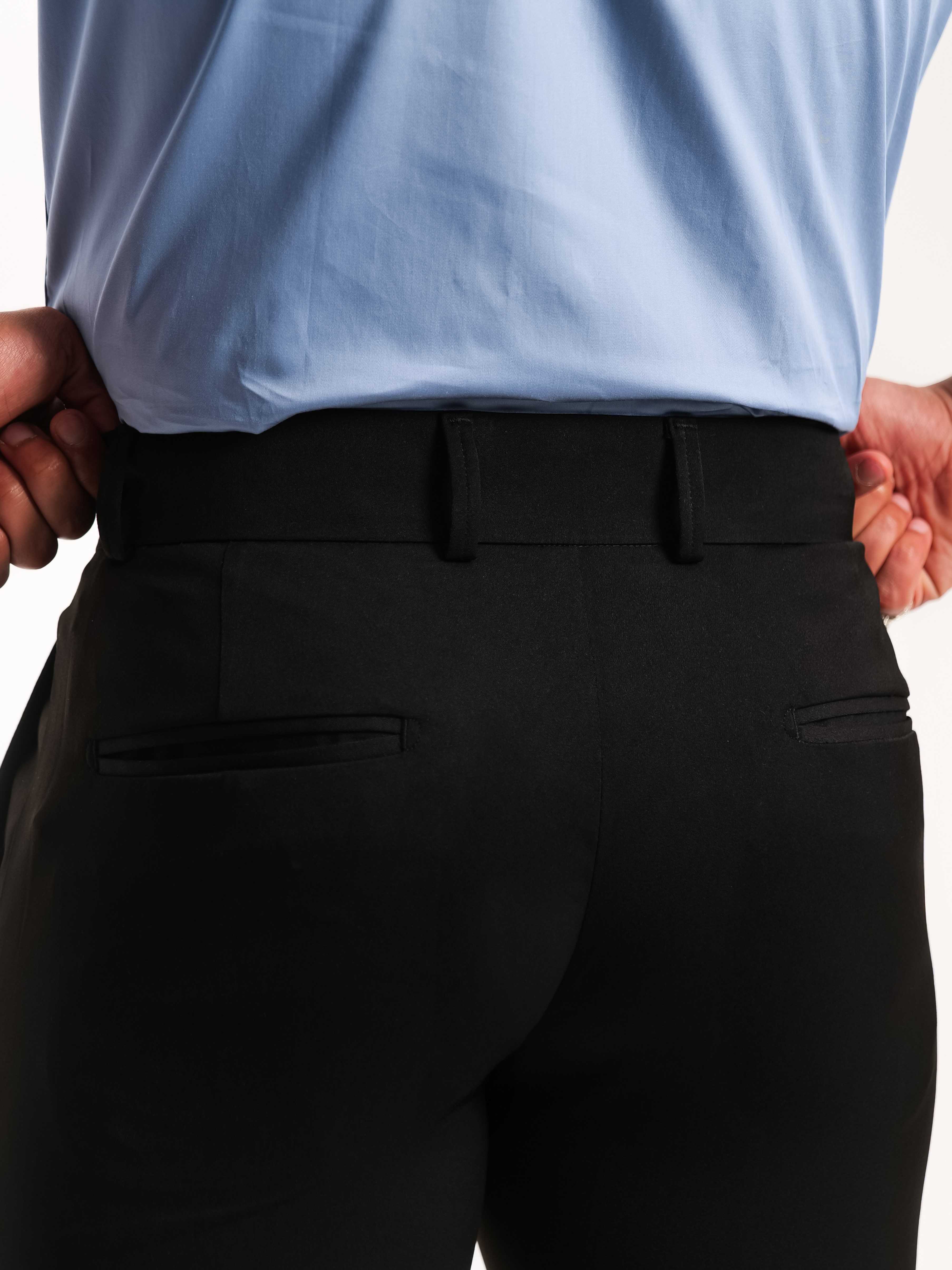 Foomer Formal Dark Black Trouser Pant For Men's - Image 5
