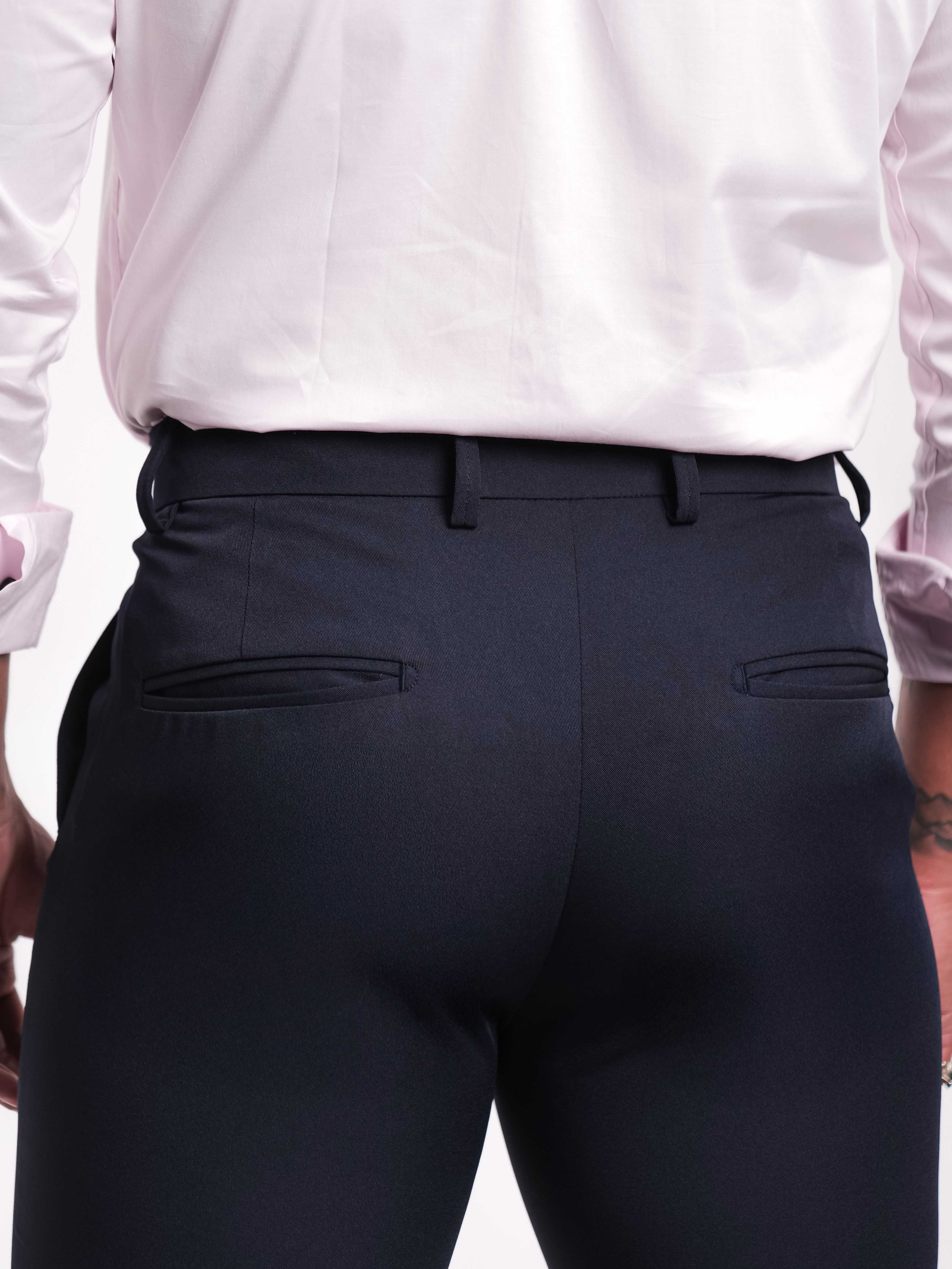Foomer Formal Dark Navy Trouser Pant For Men's - Image 3
