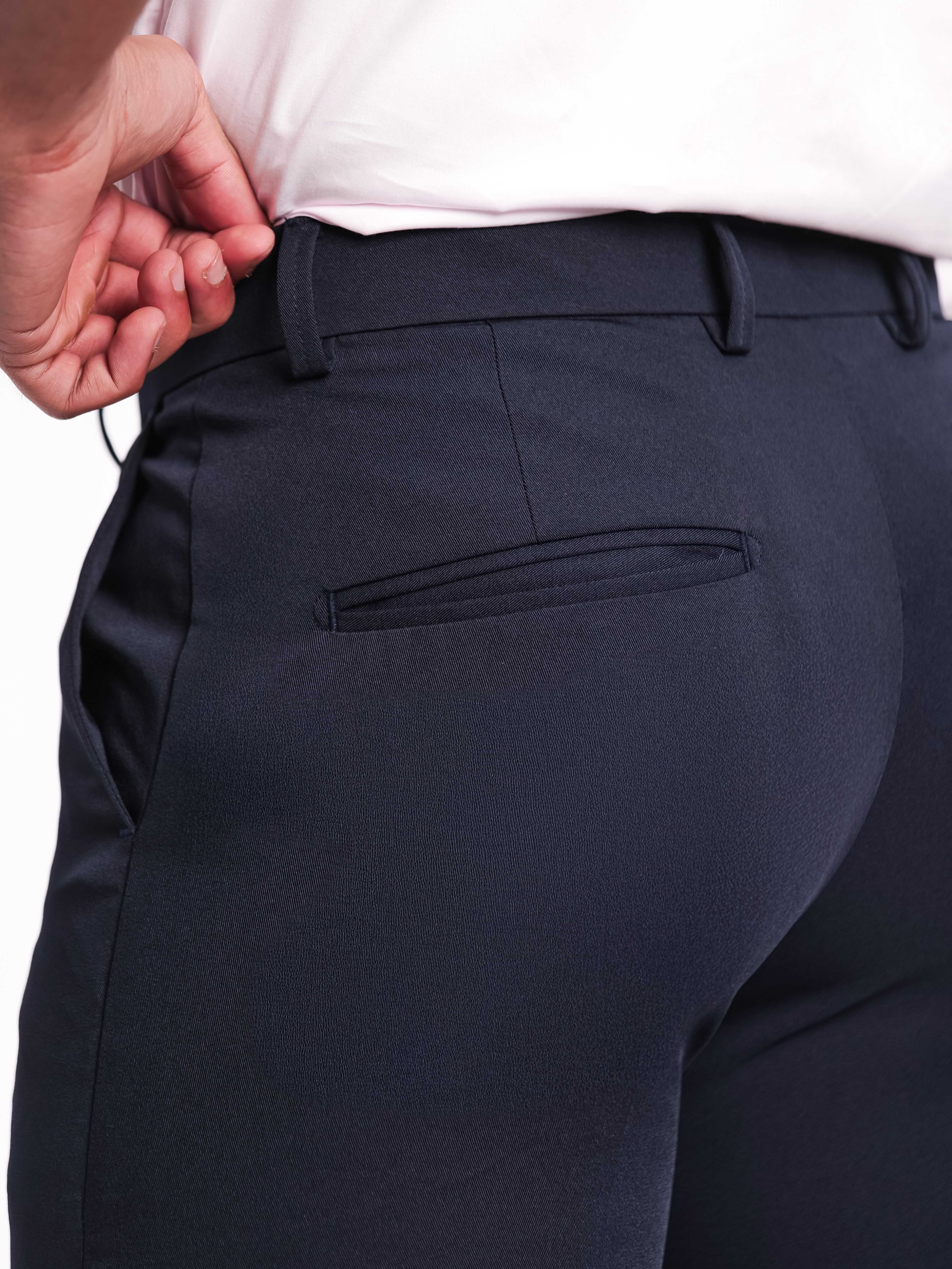 Foomer Formal Dark Navy Trouser Pant For Men's - Image 5