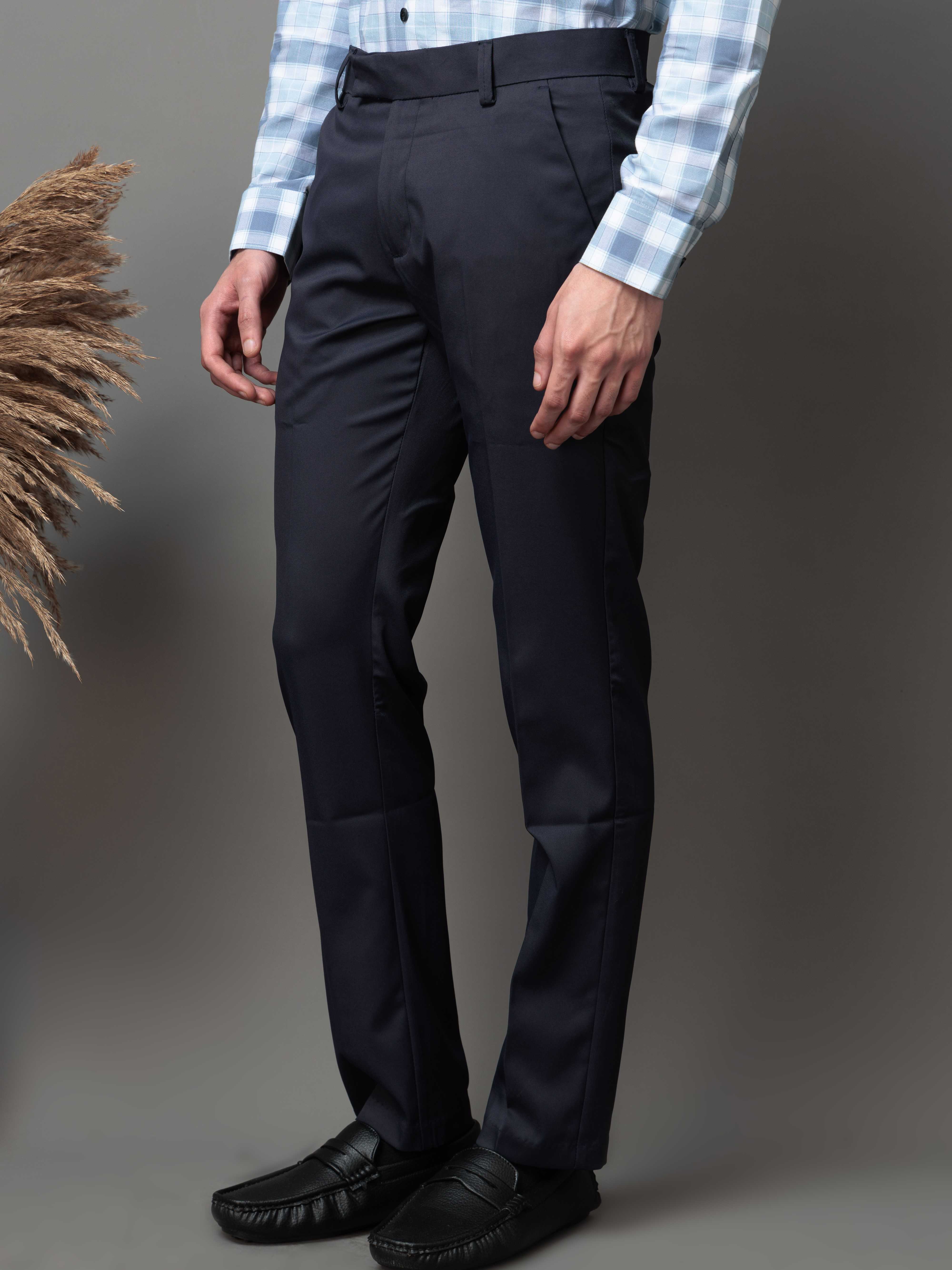 Foomer Formal Navy Pant For Men's - Image 3