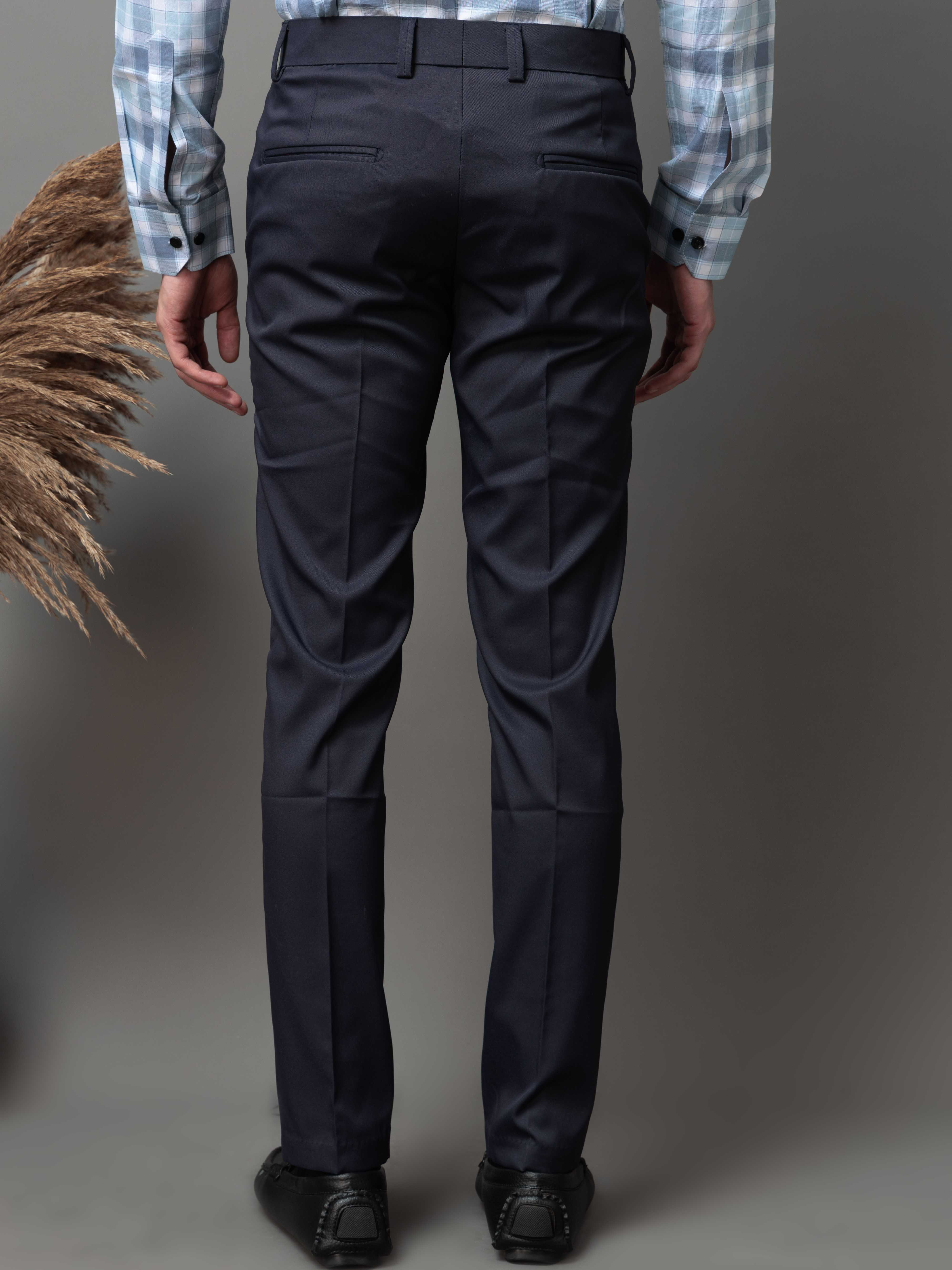Foomer Formal Navy Pant For Men's - Image 4