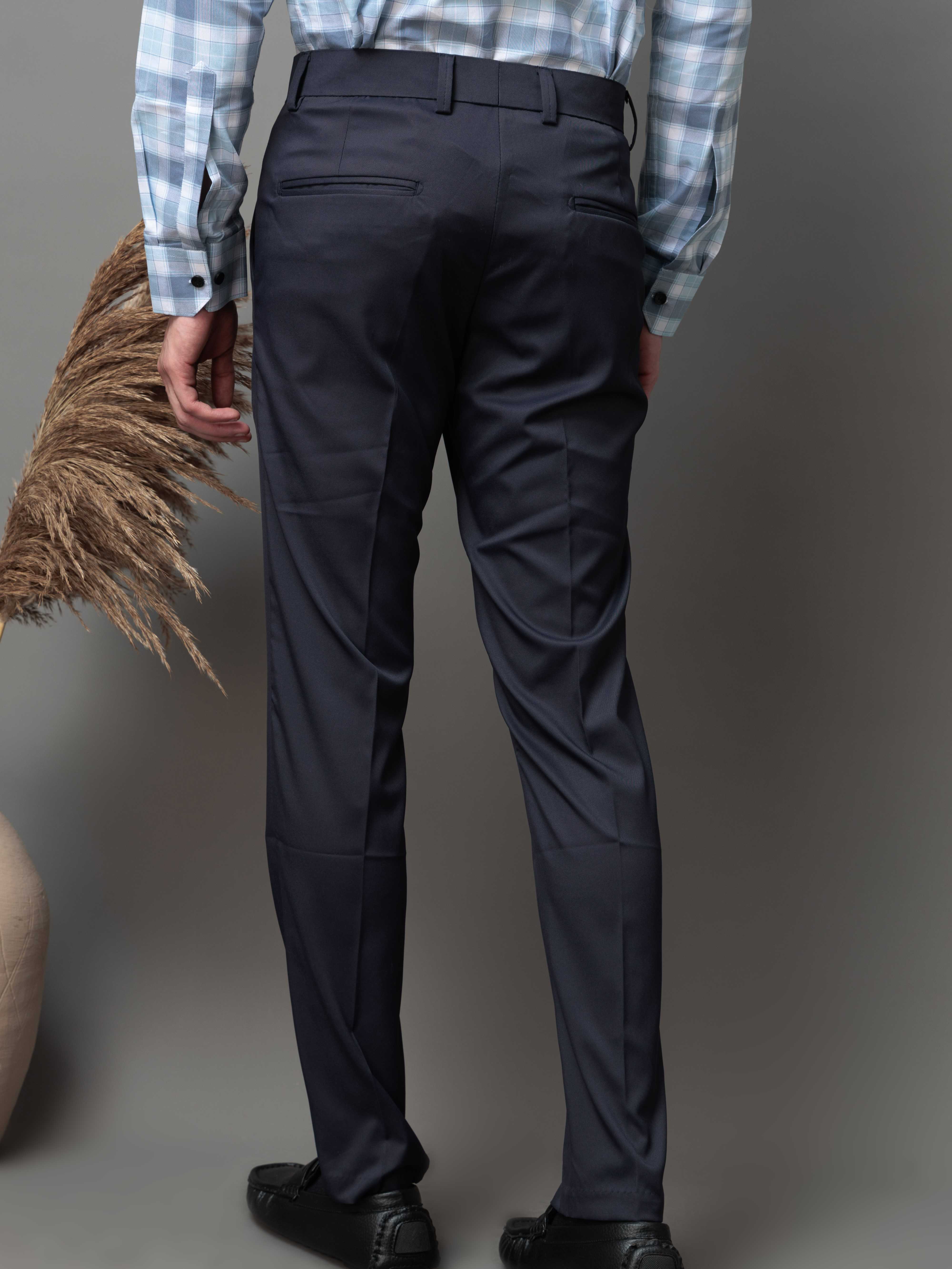 Foomer Formal Navy Pant For Men's - Image 7