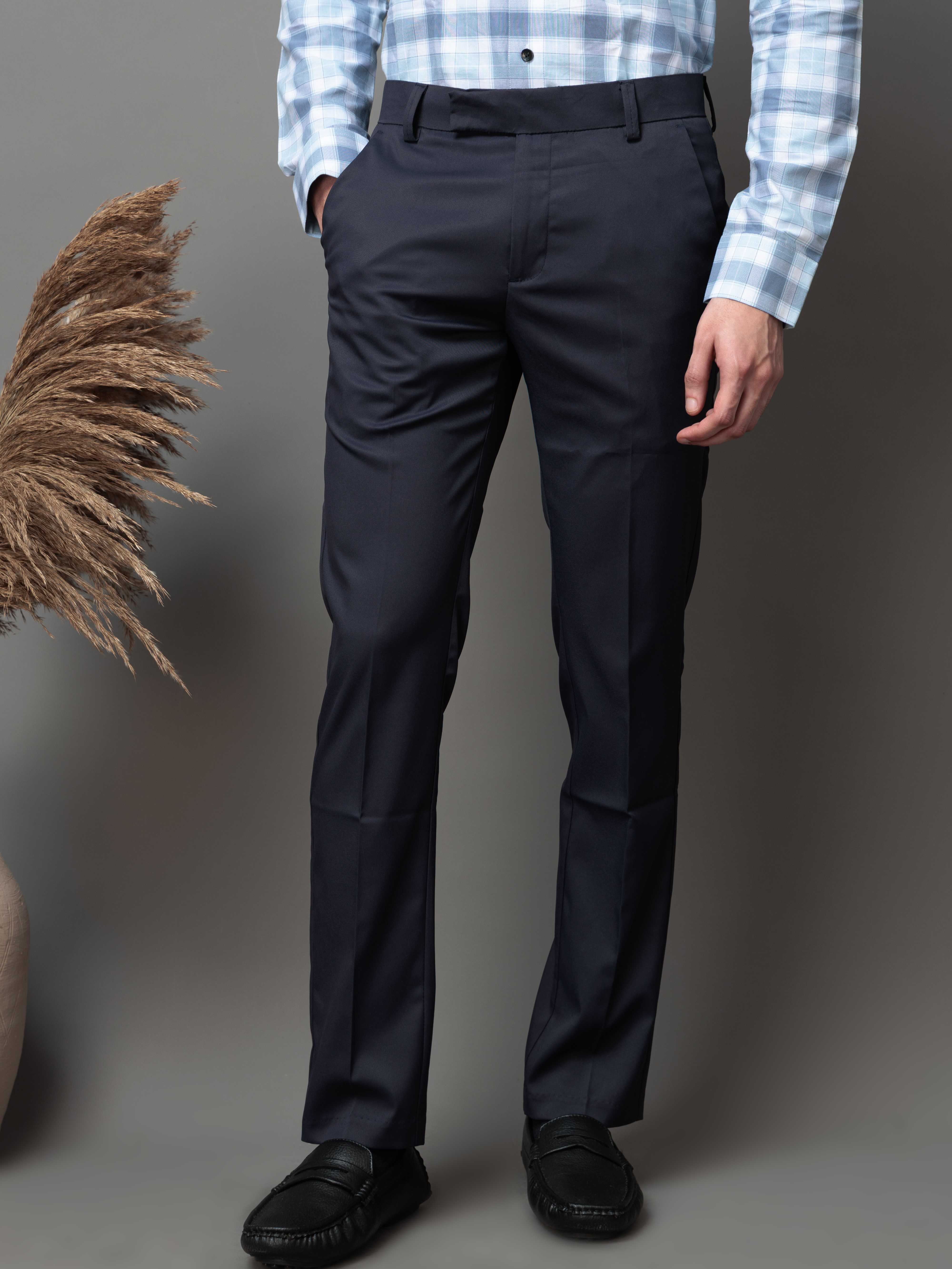 Foomer Formal Navy Pant For Men's - Image 8