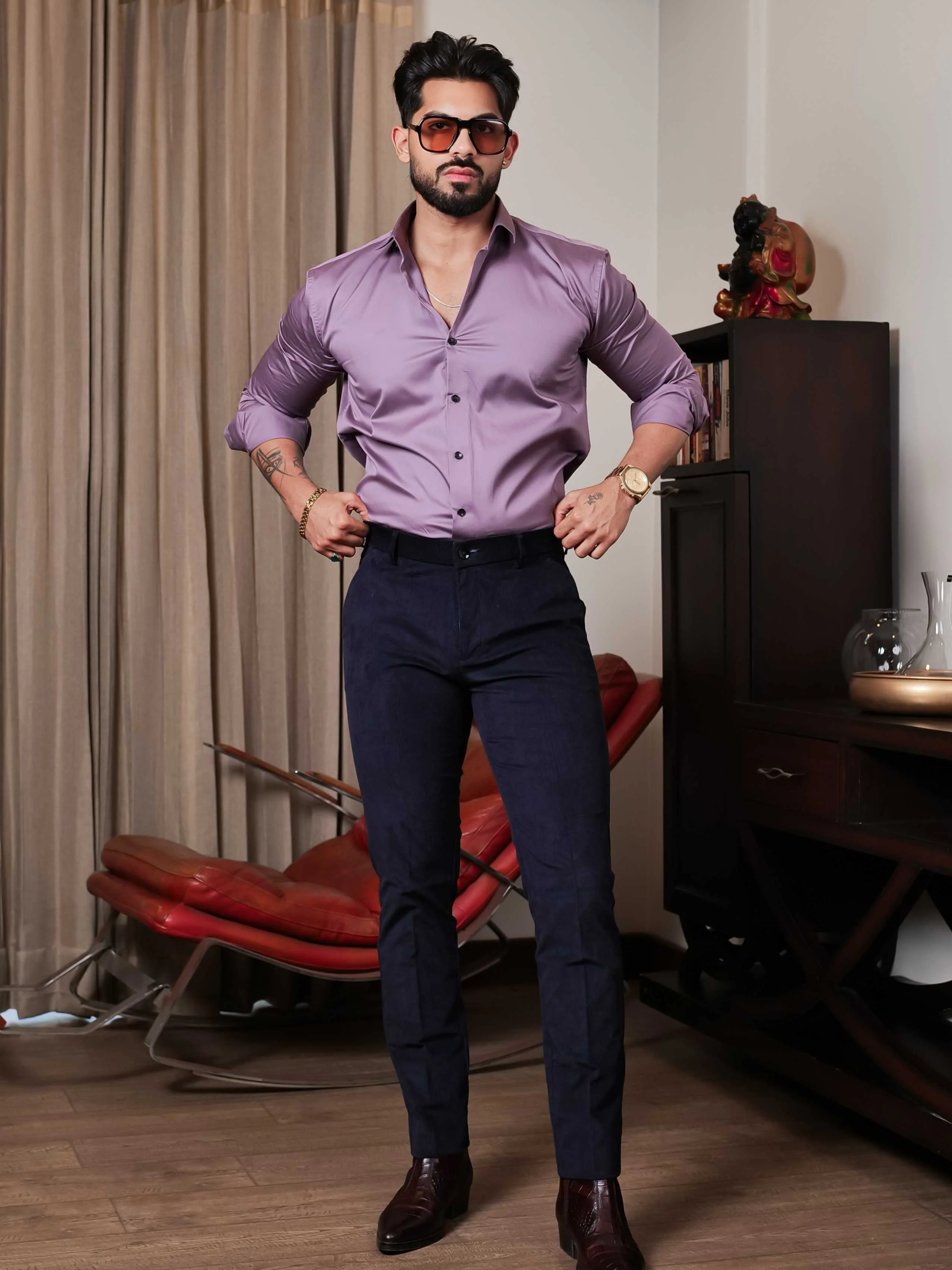 FOOMER FORMY MAGENTA LUXURY SATIN SHIRT FOR MEN'S - Image 13