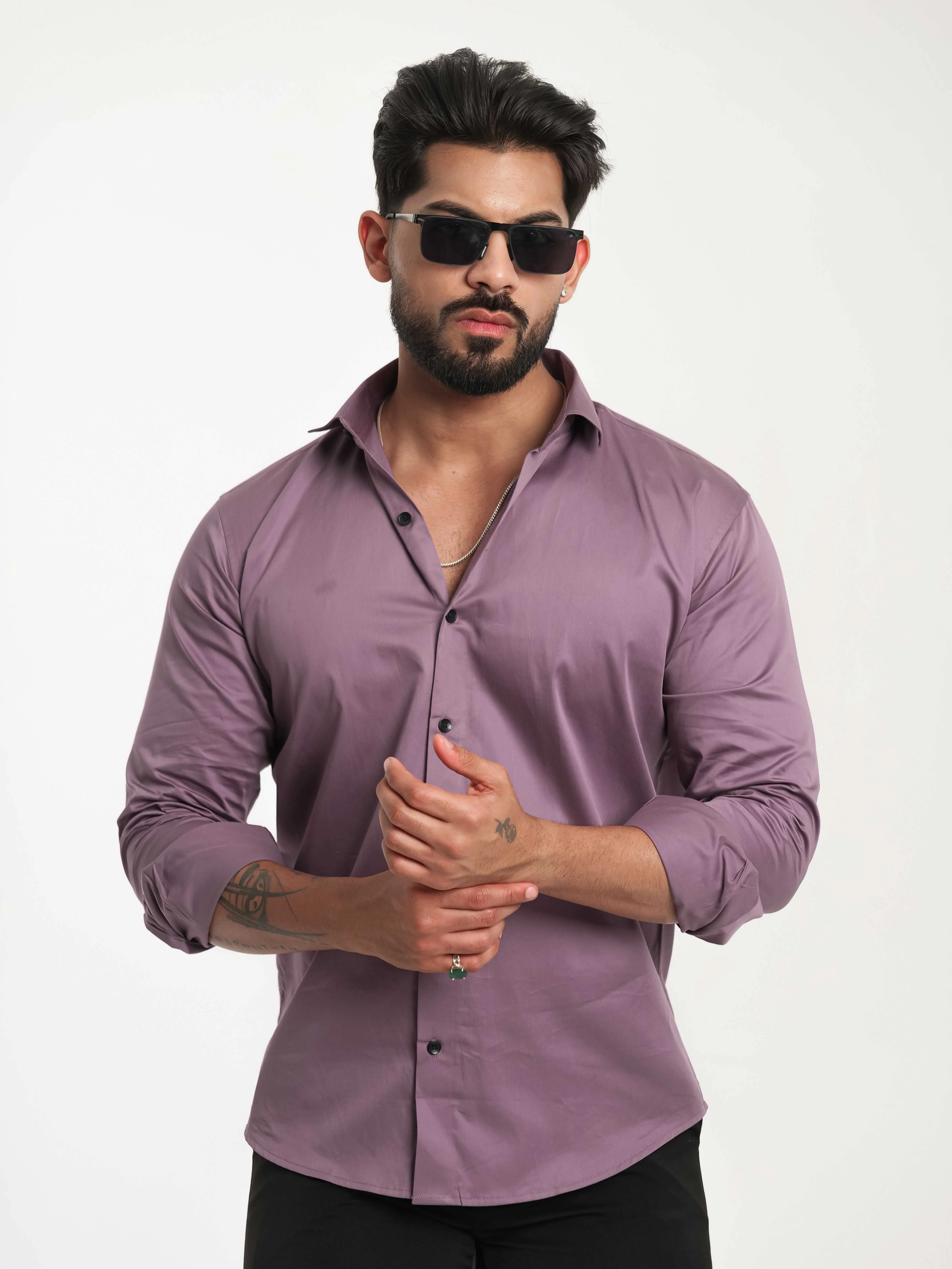 FOOMER FORMY MAGENTA LUXURY SATIN SHIRT FOR MEN'S - Image 5