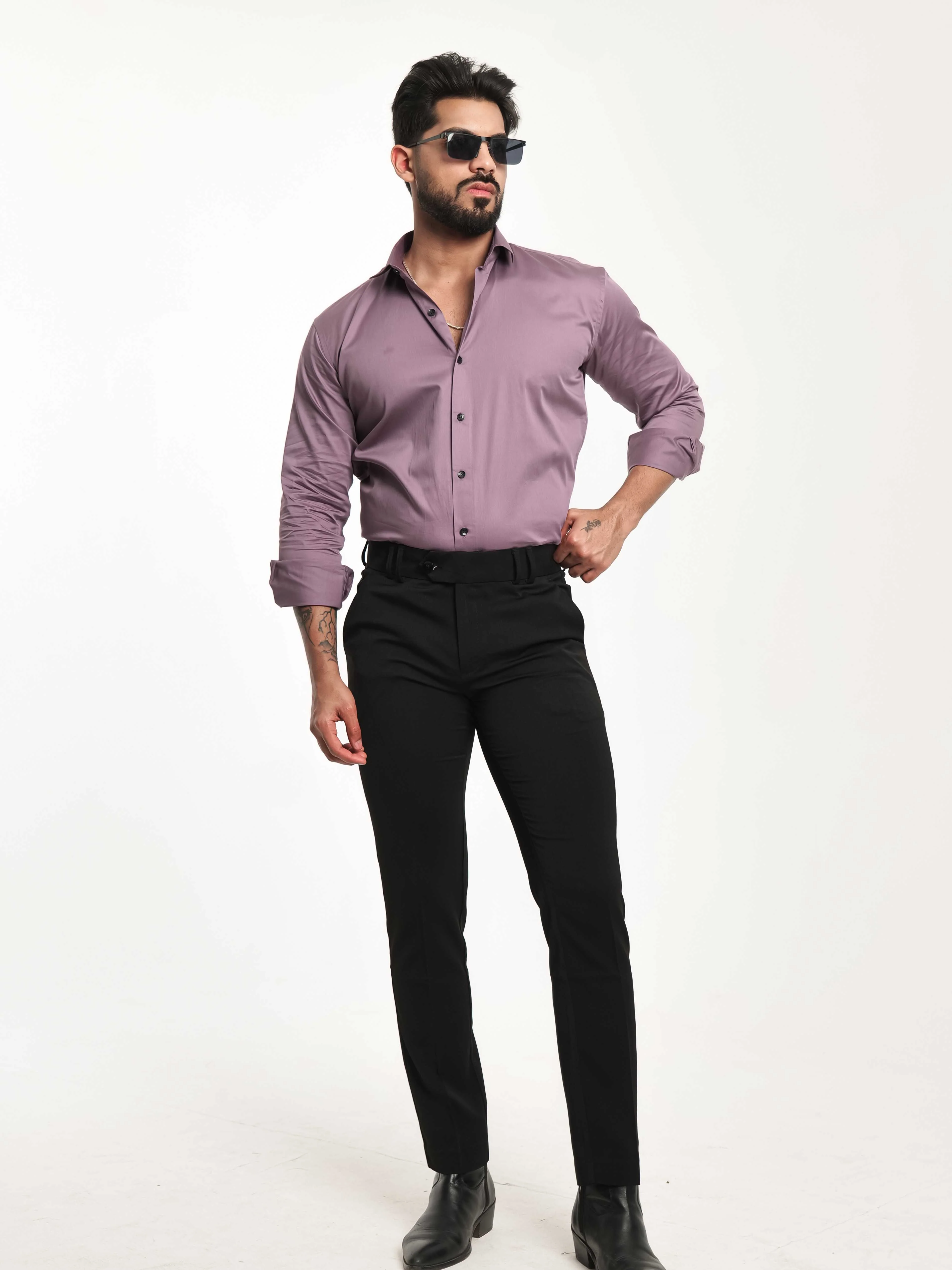 FOOMER FORMY MAGENTA LUXURY SATIN SHIRT FOR MEN'S - Image 8