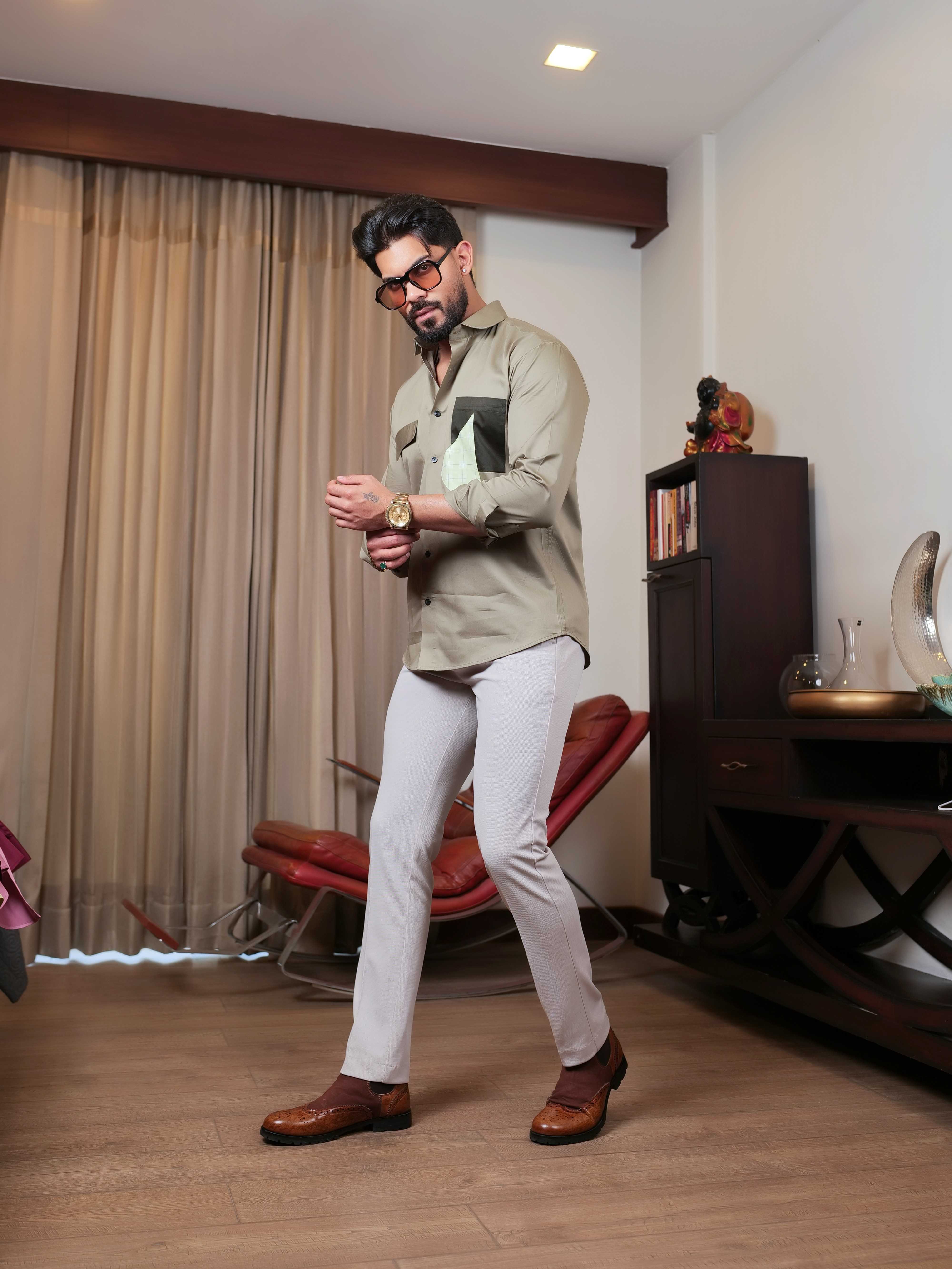 FOOMER GREEN DESIGNER SHIRT FOR MEN'S - Image 3