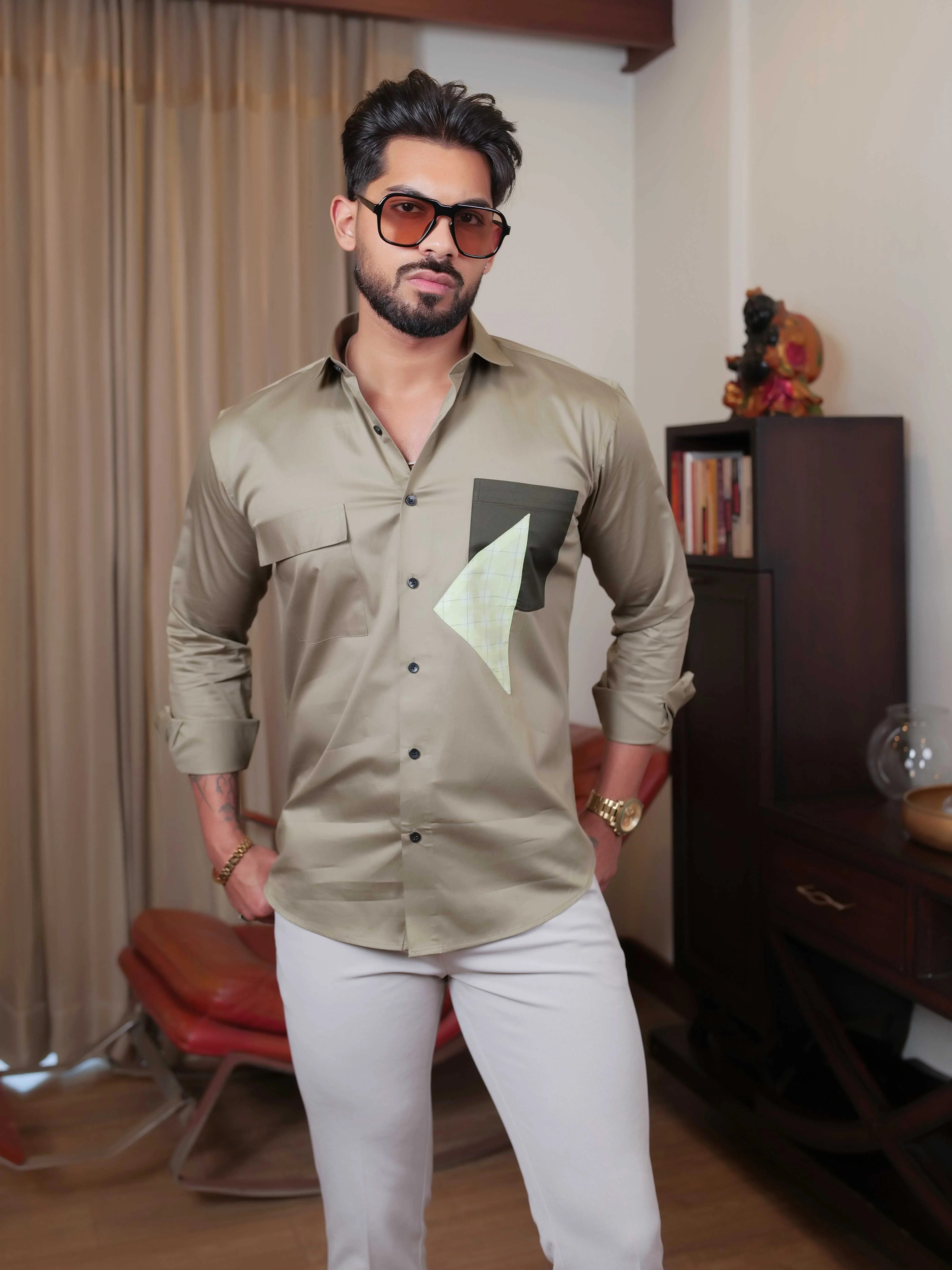 FOOMER GREEN DESIGNER SHIRT FOR MEN'S - Image 4