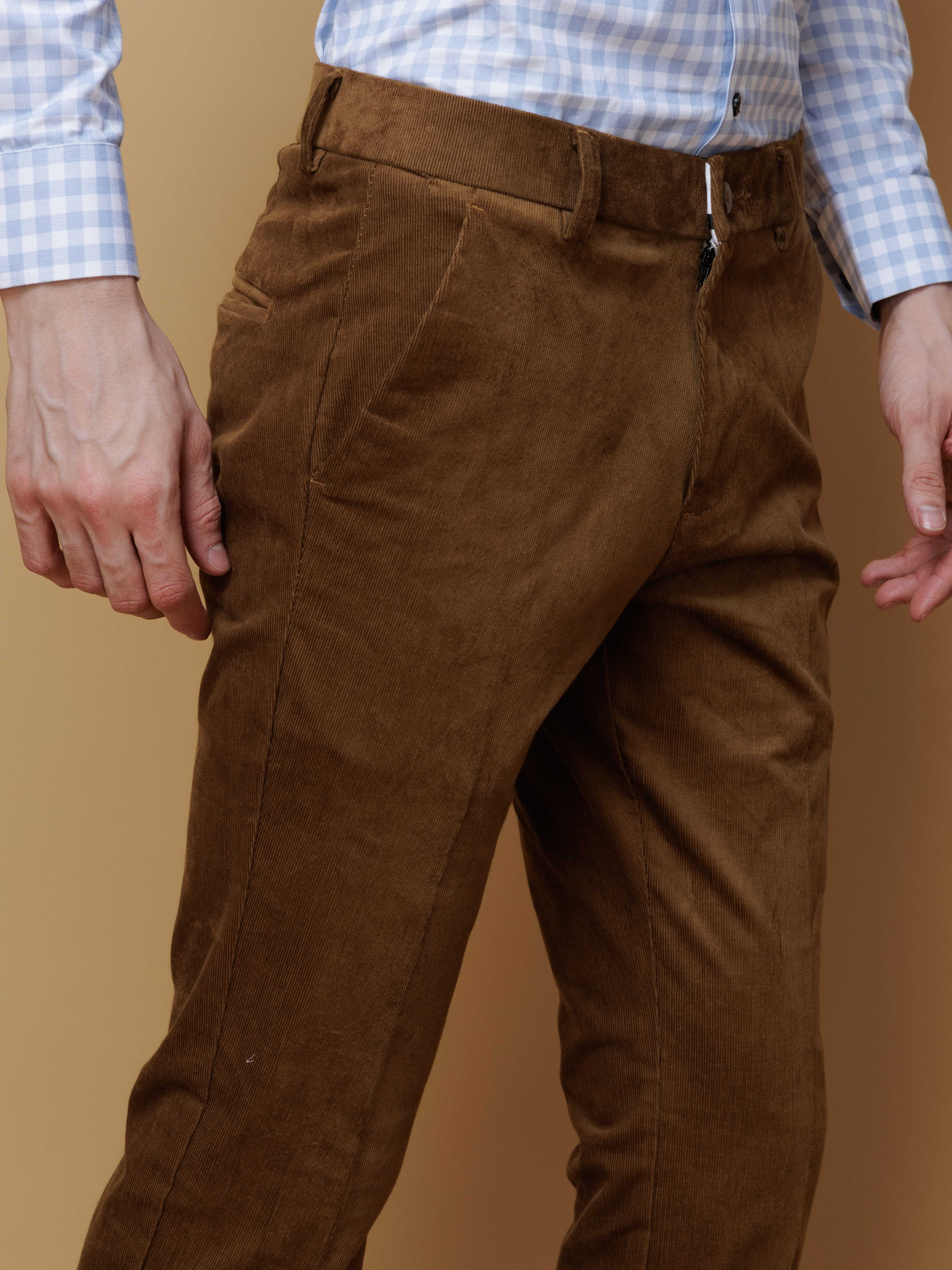 FOOMER MUSTARD YELLOW CORDUROY RELAXED FIT TROUSERS FOR MEN'S - Image 2